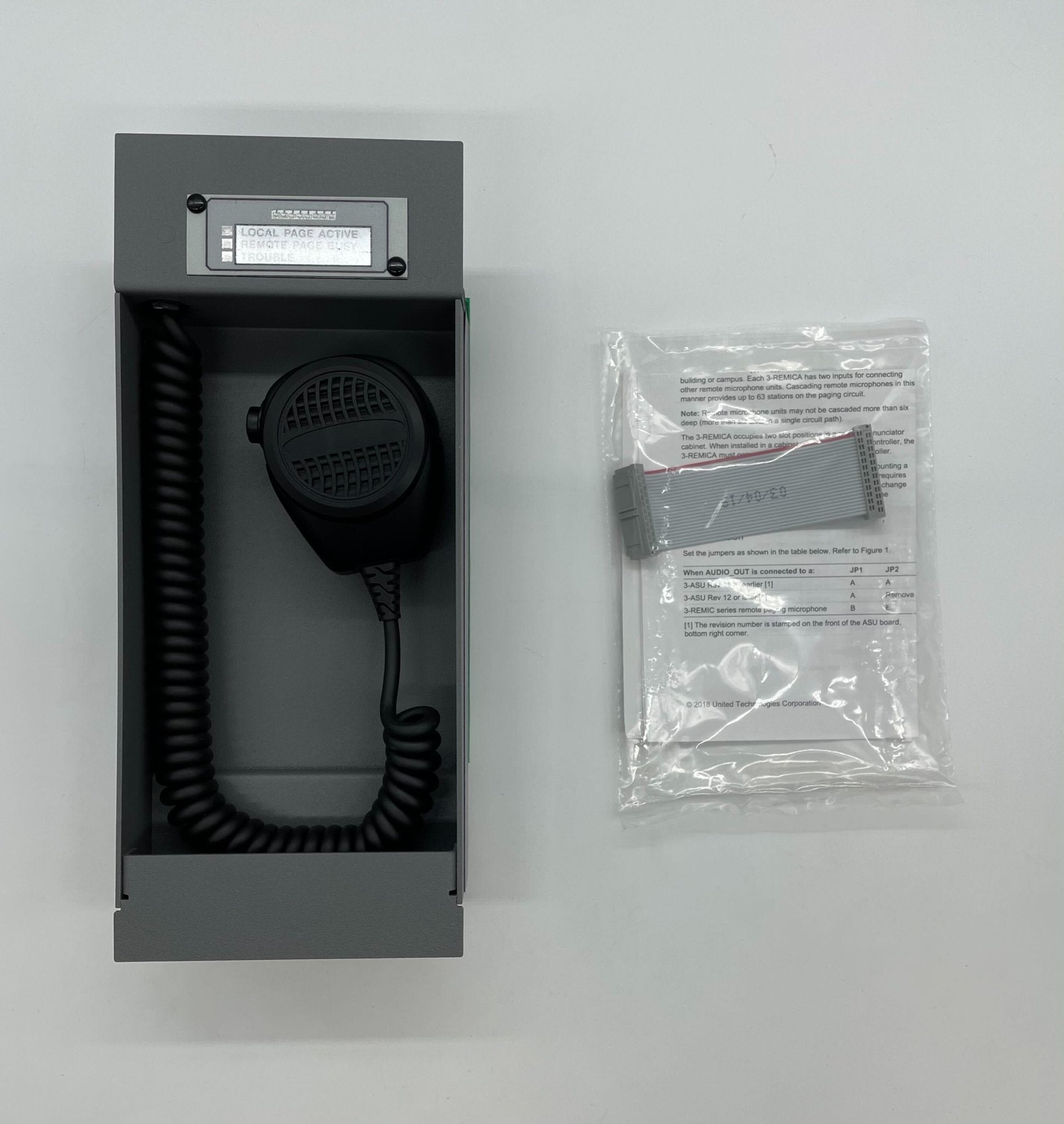 Edwards 3-REMICA fire alarm with digital display and alarm indicator, designed for building safety and smoke detection.