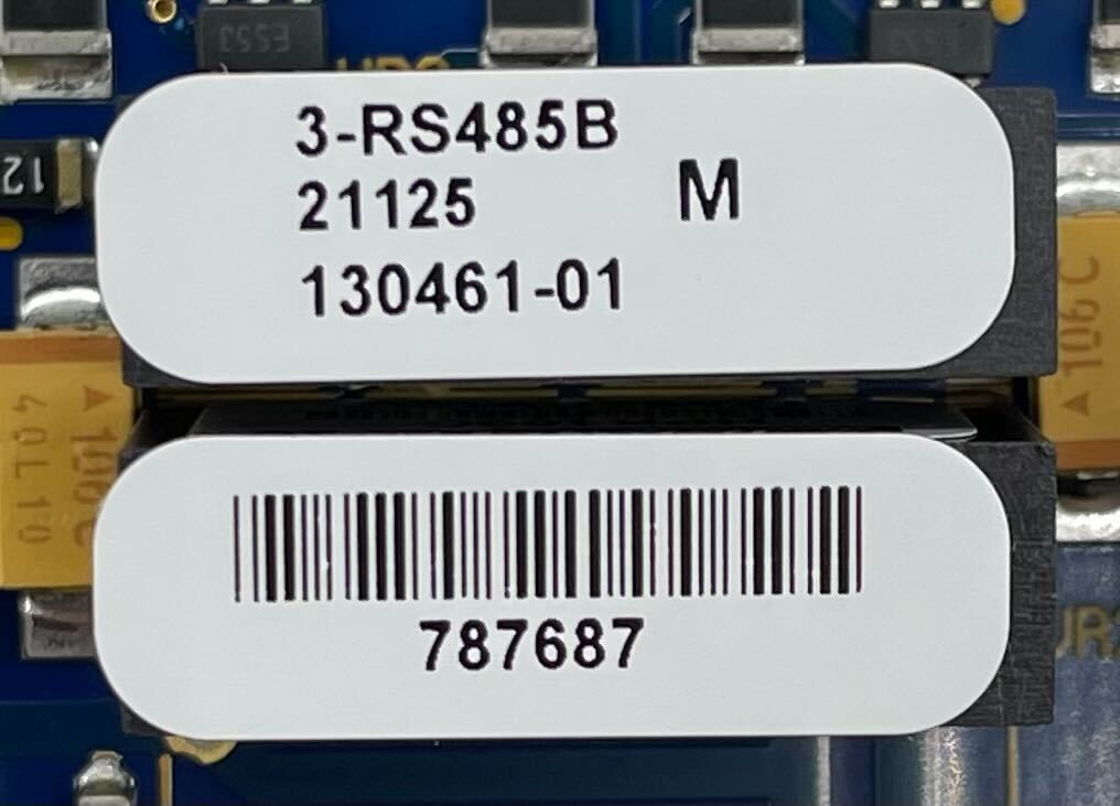 Edwards 3-RS485B Network Communications Card for fire alarms, mounted inside a fire alarm control panel.