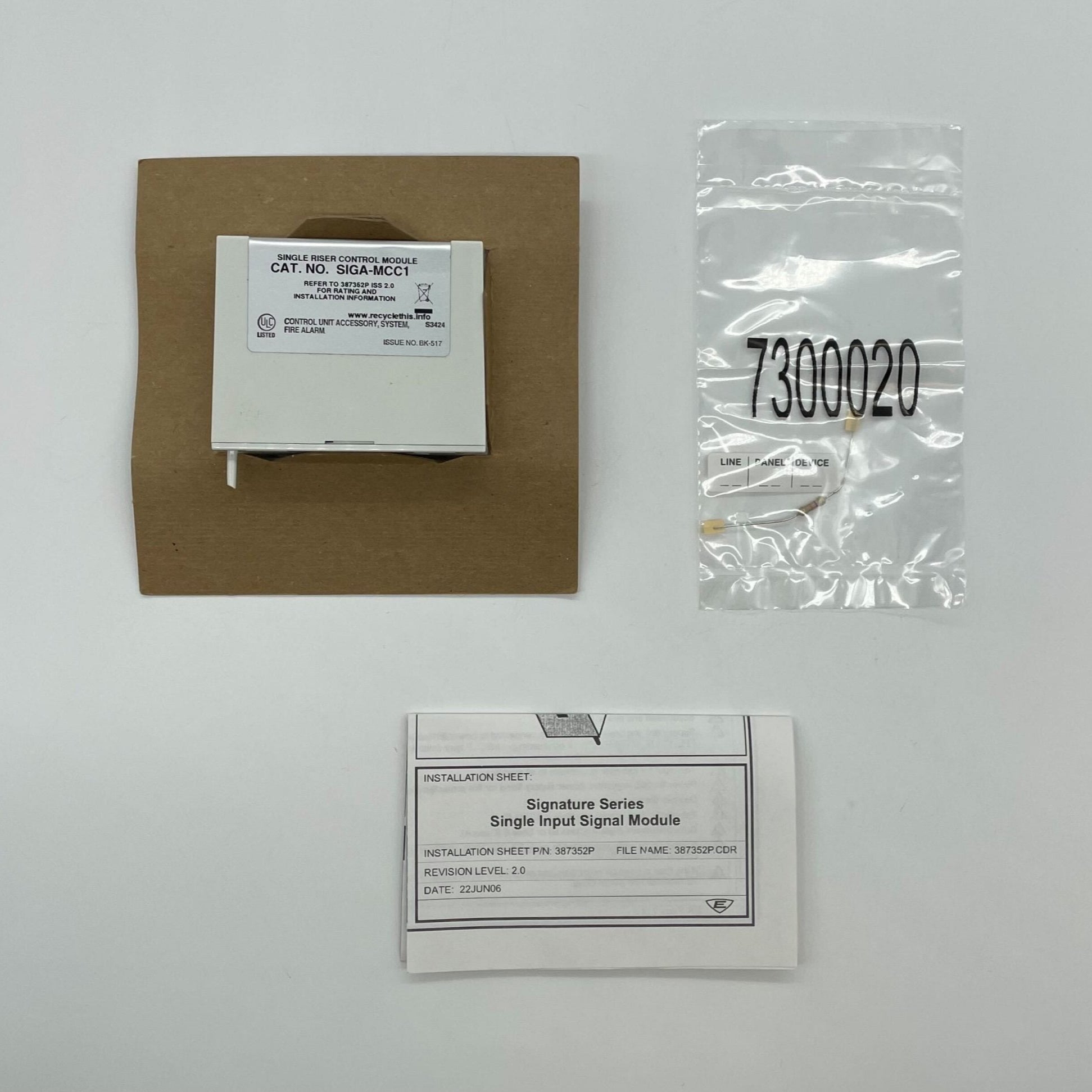 Edwards SIGA-MCC1 Single Riser Input Control Module - The Fire