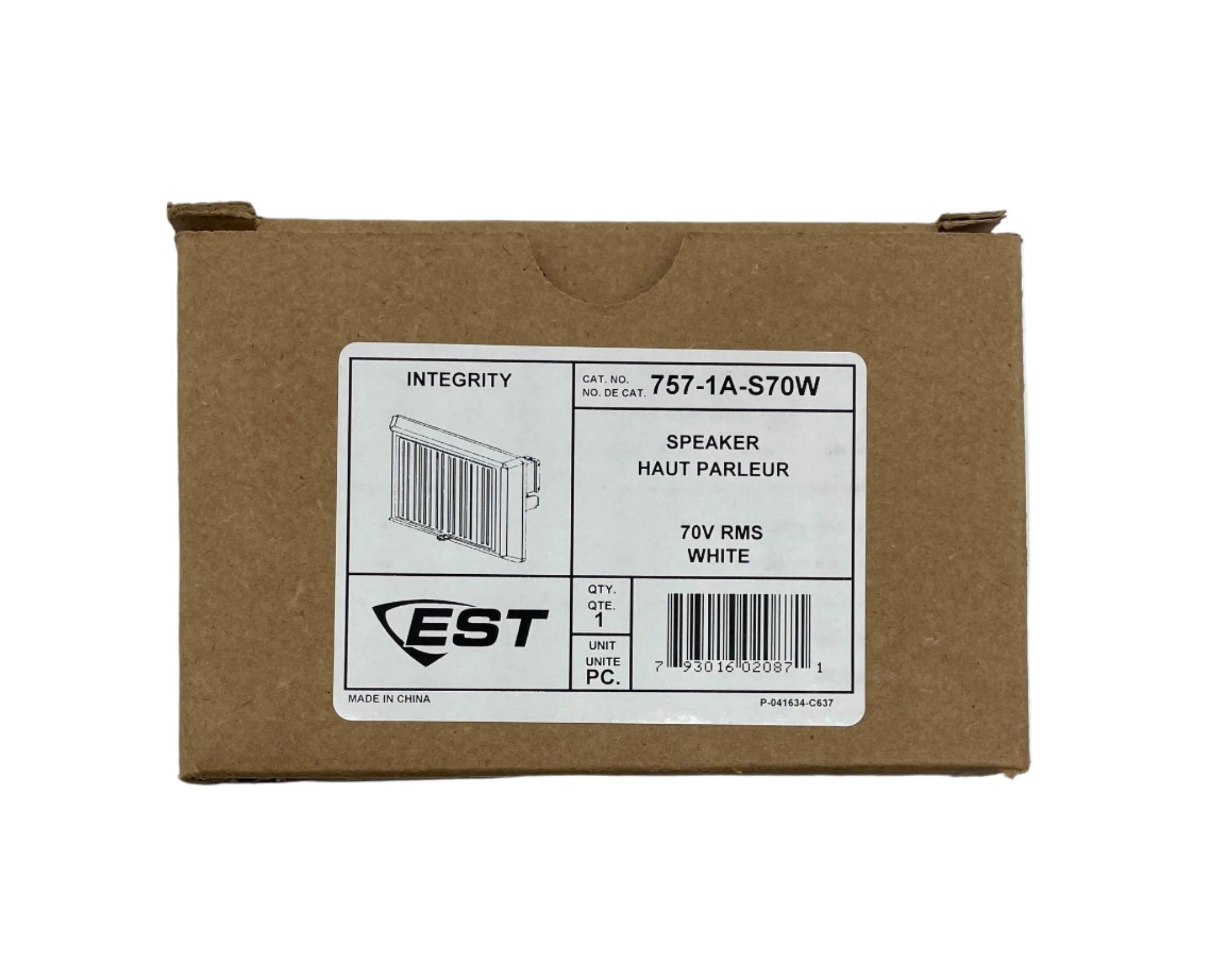 White Edwards 757-1A-S70W 70V speaker with cone design, ideal for commercial audio installations.