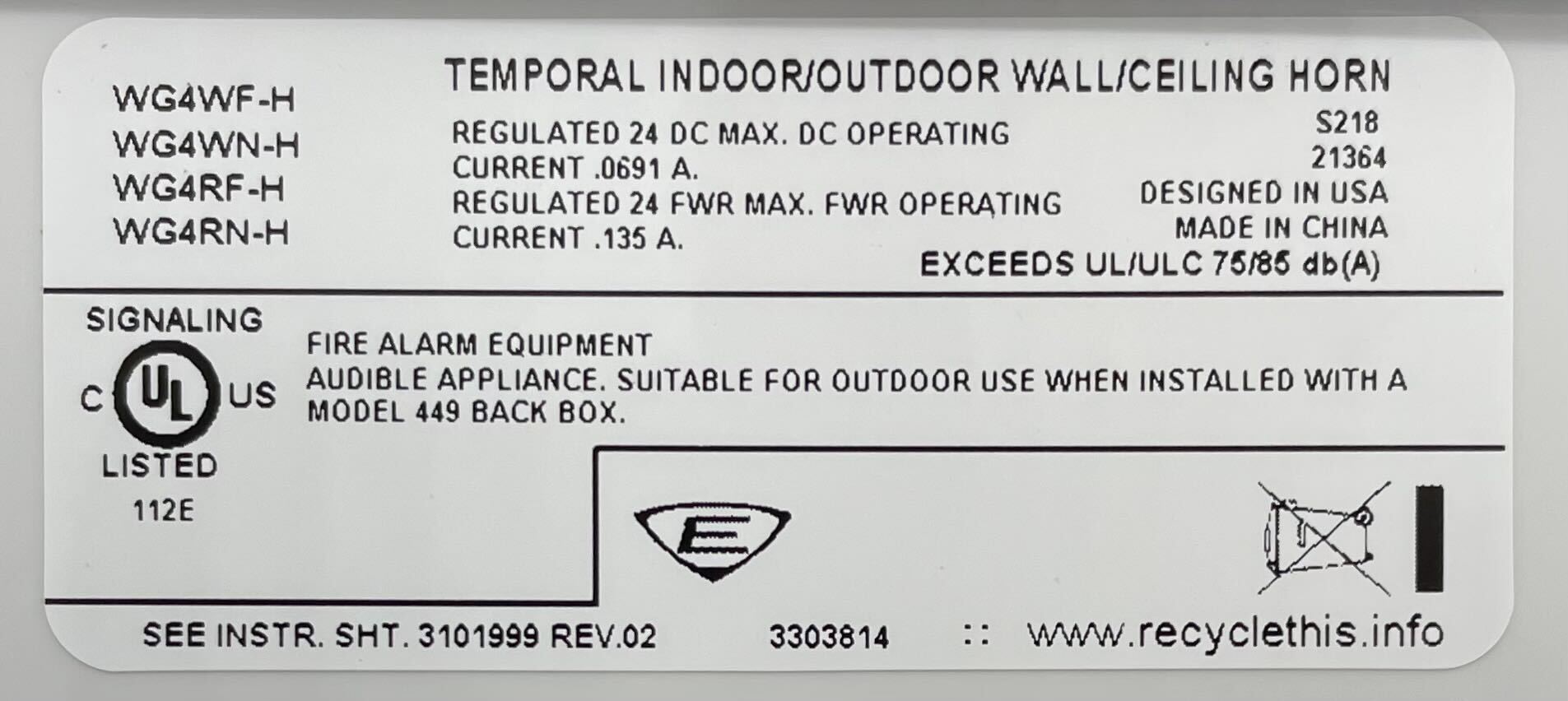 Edwards WG4RF-H - The Fire Alarm Supplier