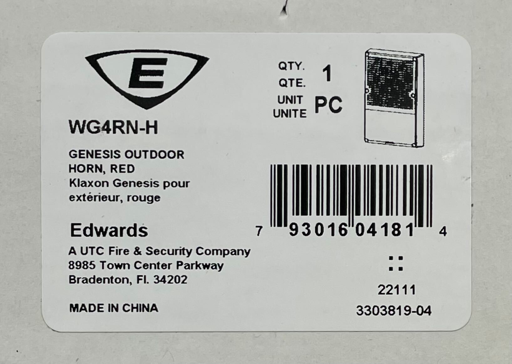 Edwards WG4RN-H - The Fire Alarm Supplier