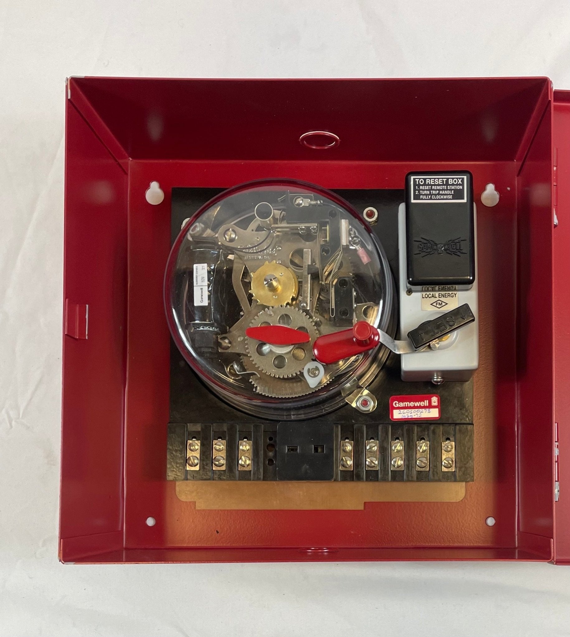 Gamewell-FCI GWM34-72 local energy trip power supply for fire alarm systems, compact and reliable emergency power device.