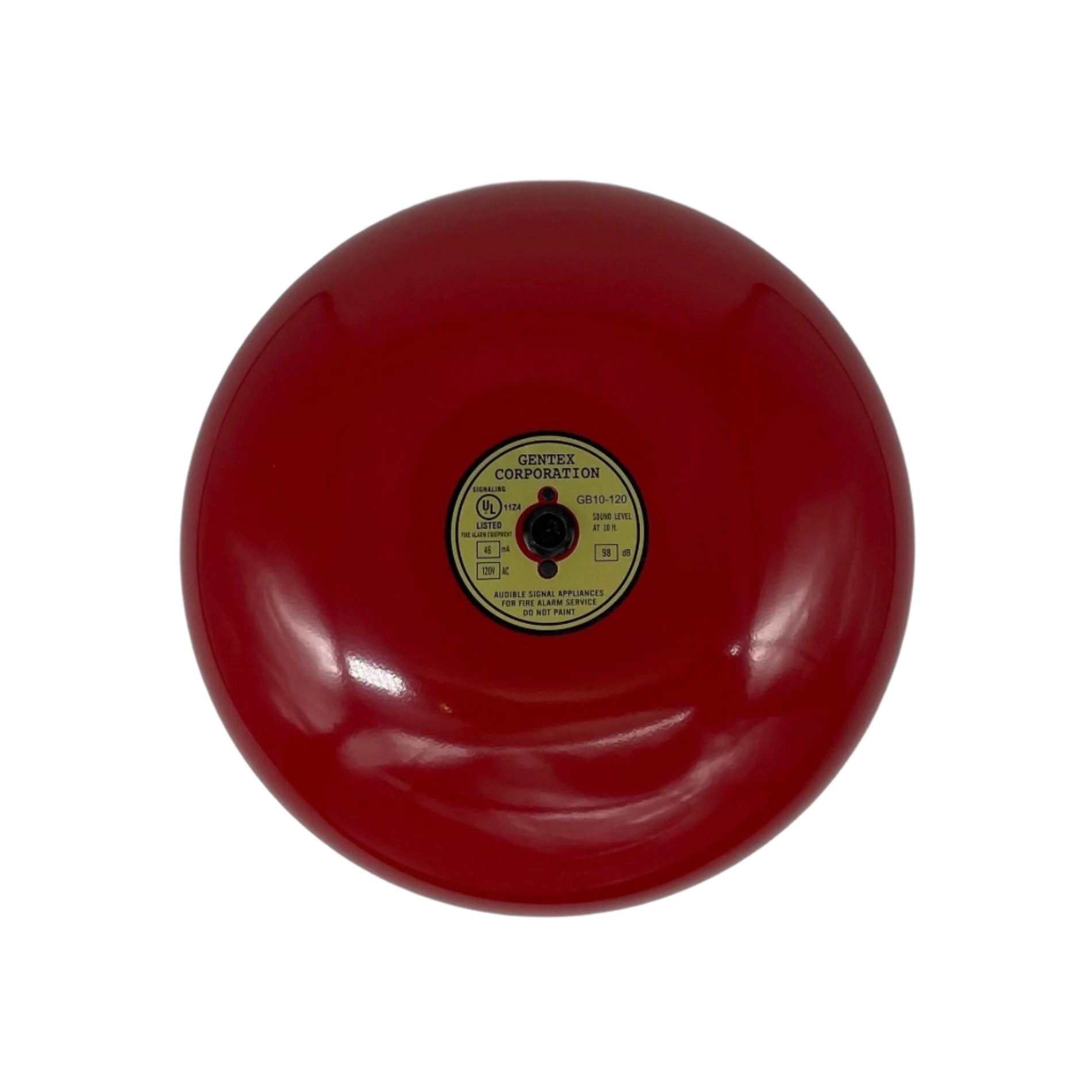 Gentex GB10-120 10" Fire Alarm Bell, 90 dBA at 10', Red Metal Finish - The Fire Alarm Supplier