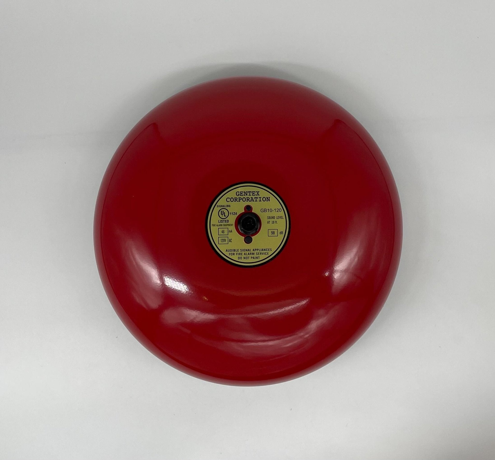 Gentex GB10-120 10" Fire Alarm Bell, 90 dBA at 10', Red Metal Finish - The Fire Alarm Supplier