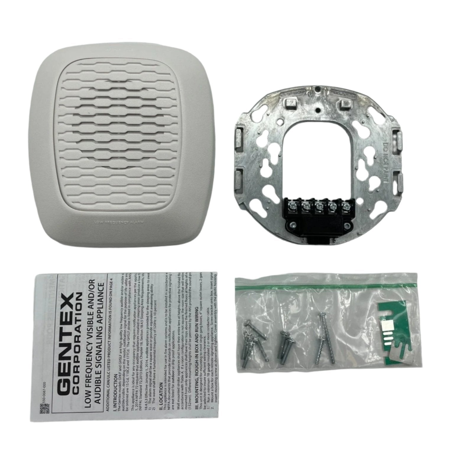 Gentex GHLFW Low Frequency Horn, 24VDC 520Hz Square Wave Audible, White - The Fire Alarm Supplier