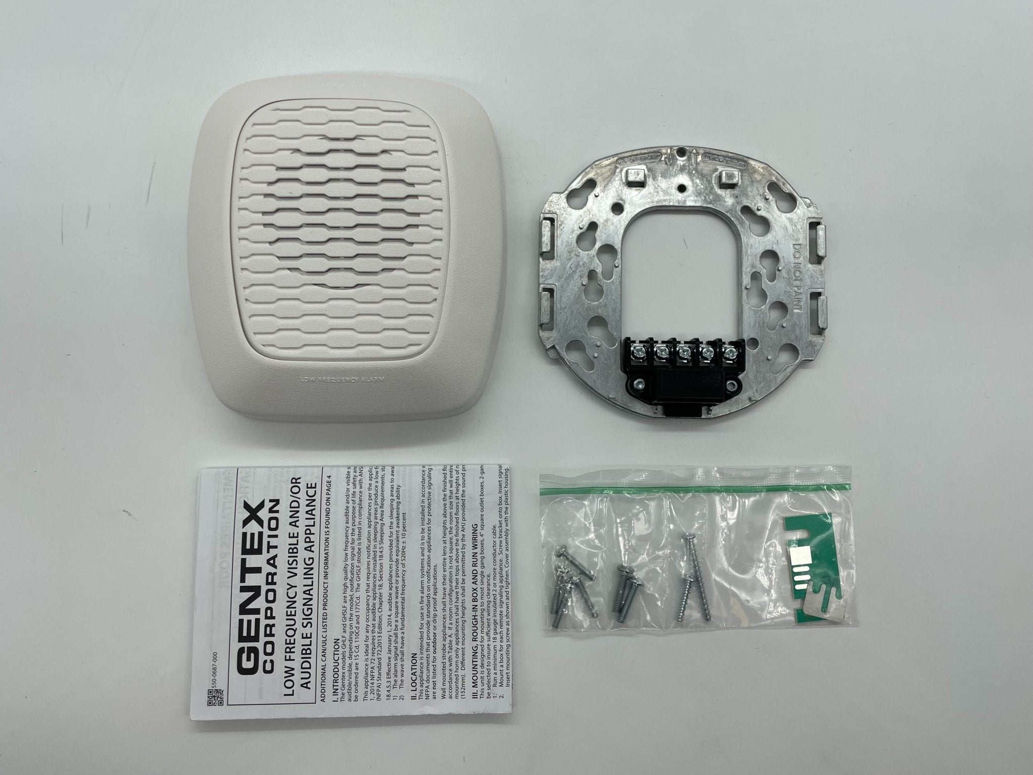 Gentex GHLFW Low Frequency Horn, 24VDC 520Hz Square Wave Audible, White - The Fire Alarm Supplier