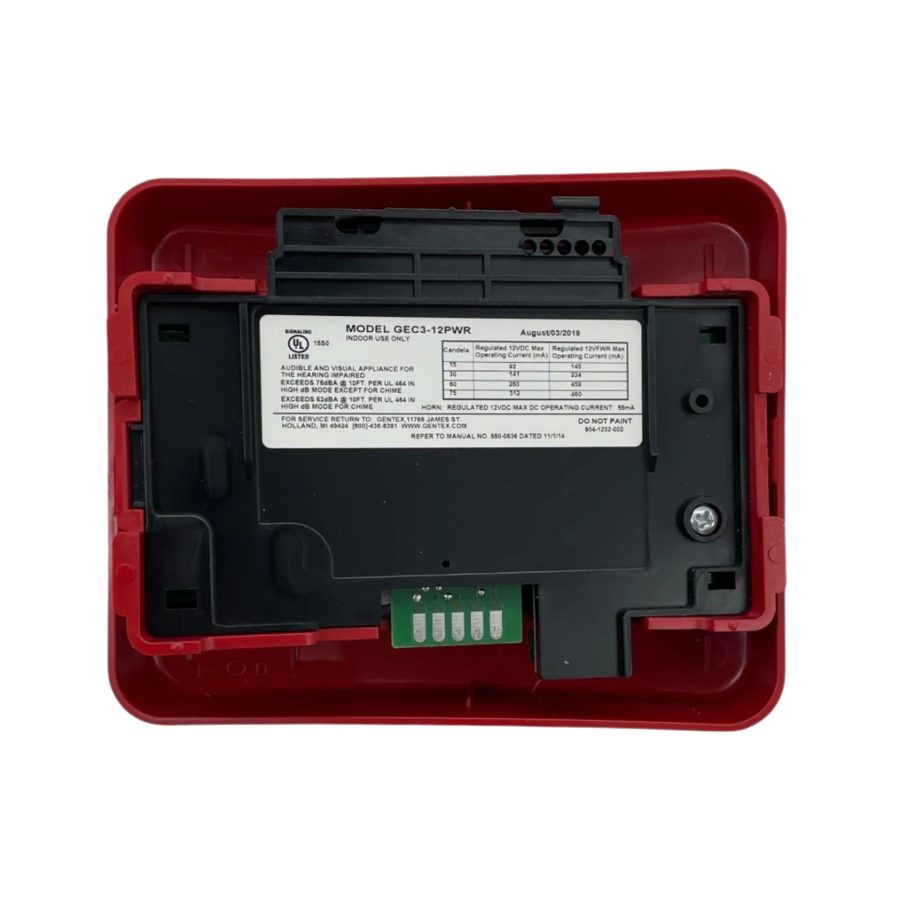 Gentex GEC3-12PWR (904-1232-002) Horn Strobe - The Fire Alarm Supplier