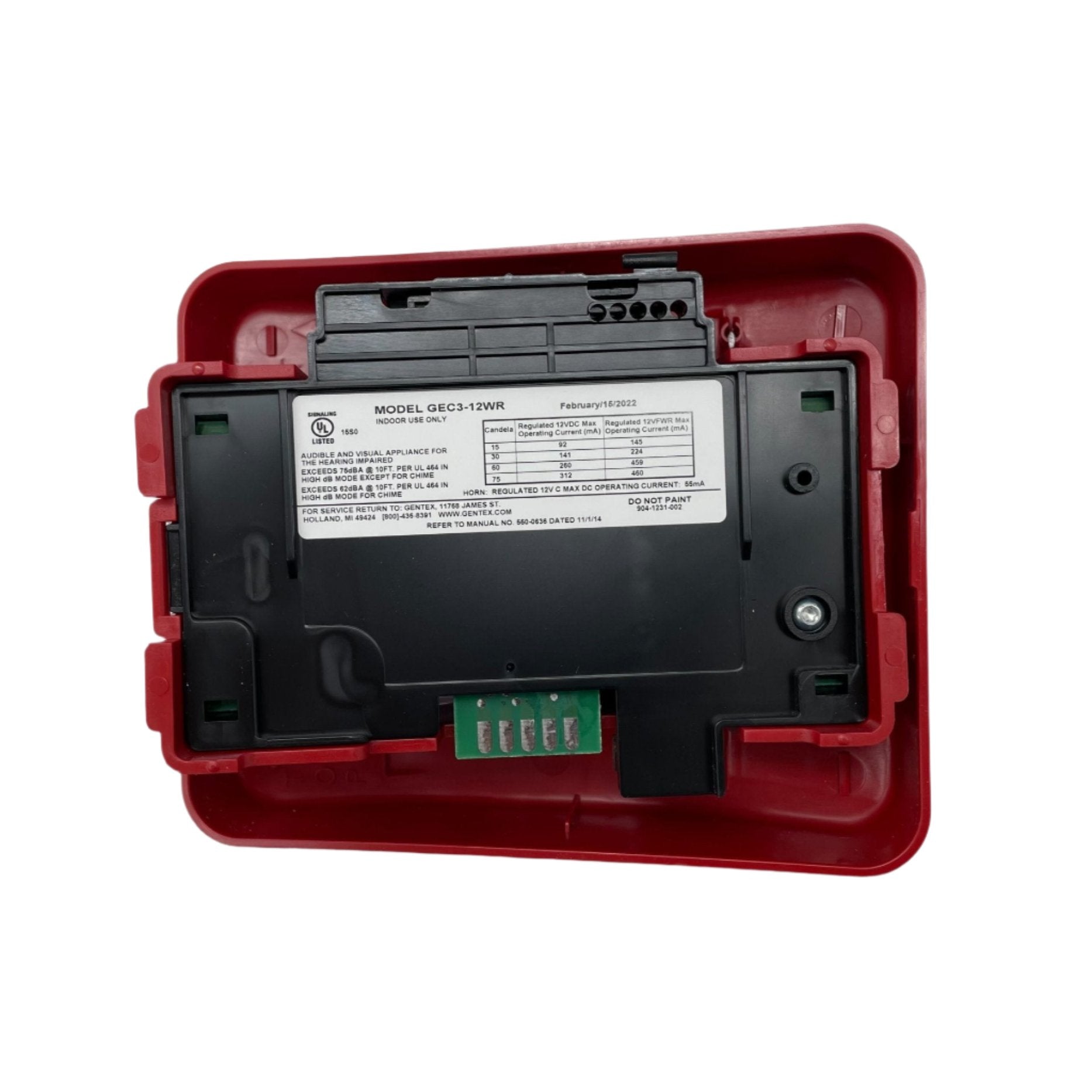 Gentex GEC3-12WR (904-1231-002) Horn Strobe - The Fire Alarm Supplier