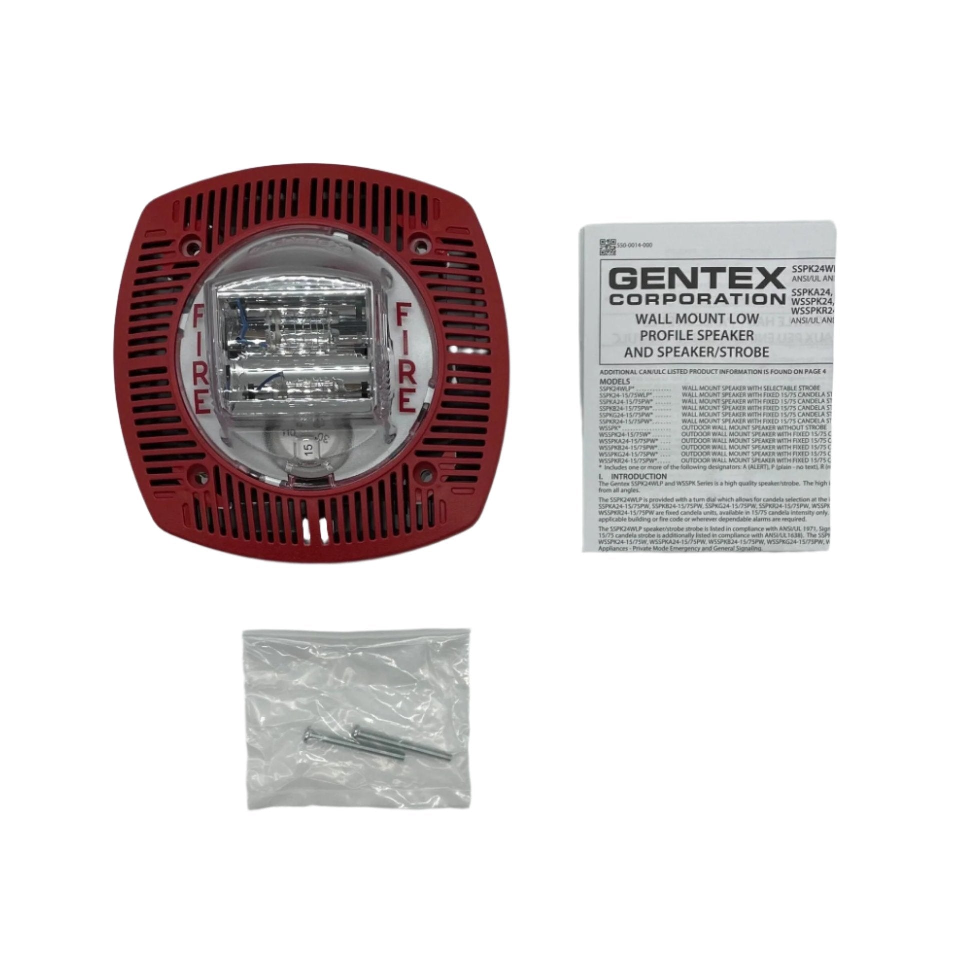 Gentex SSPK24WLPR (904-1413-002) Speaker Strobe - The Fire Alarm