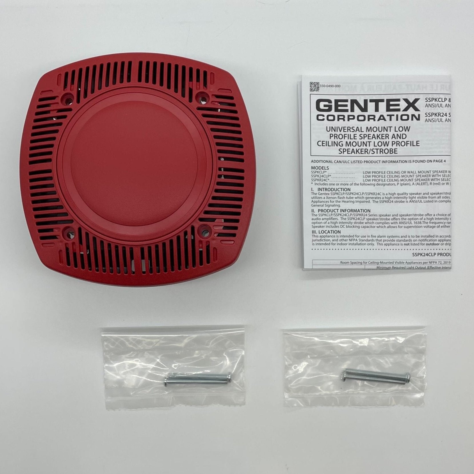 Gentex SSPKCLPR speaker only, car audio speaker in black with visible grille and mounting frame, designed for vehicle sound systems.