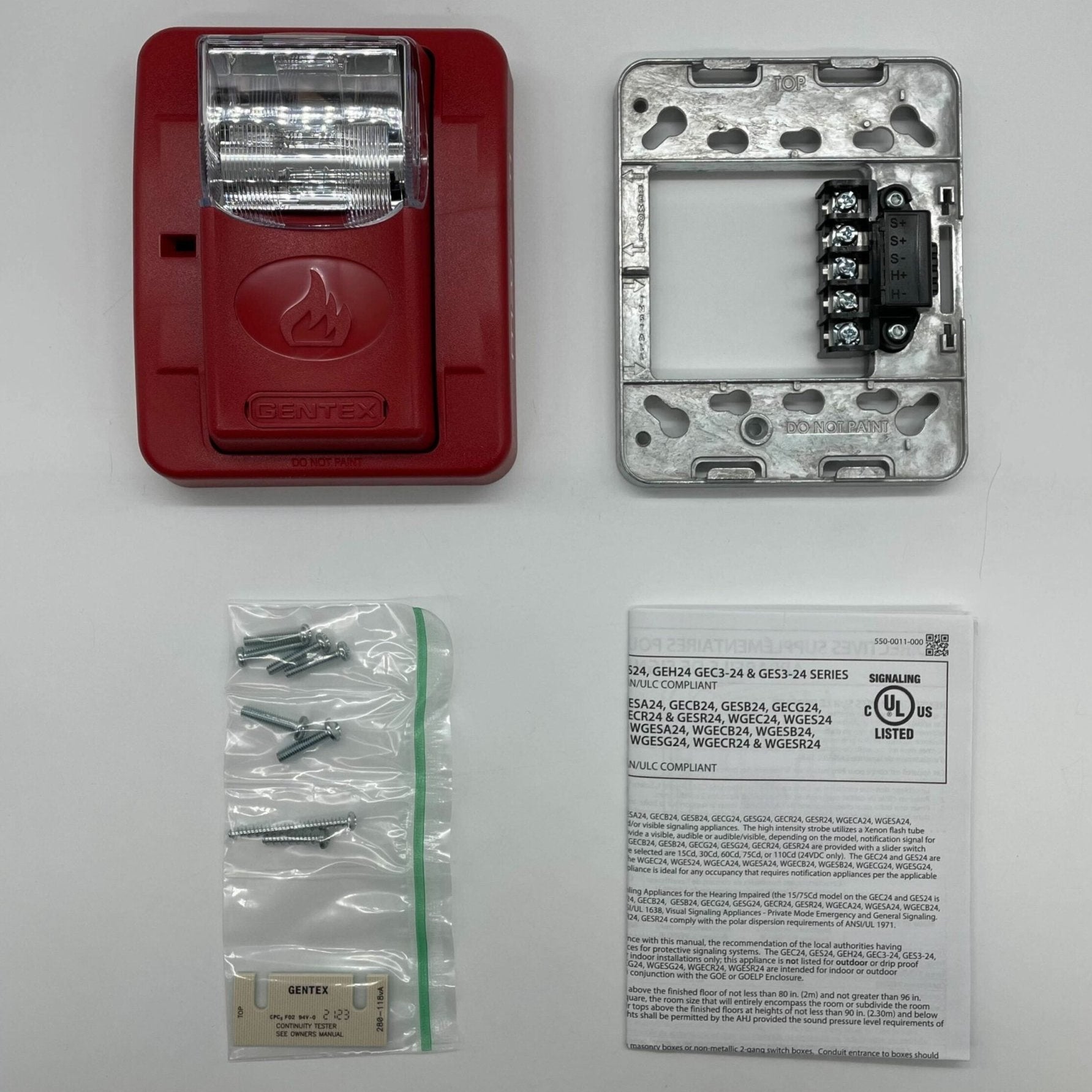 赤エシャレット　gssa Gentex GES3-24WR (904-1321-002) Strobe Only - The Fire Alarm Supplier