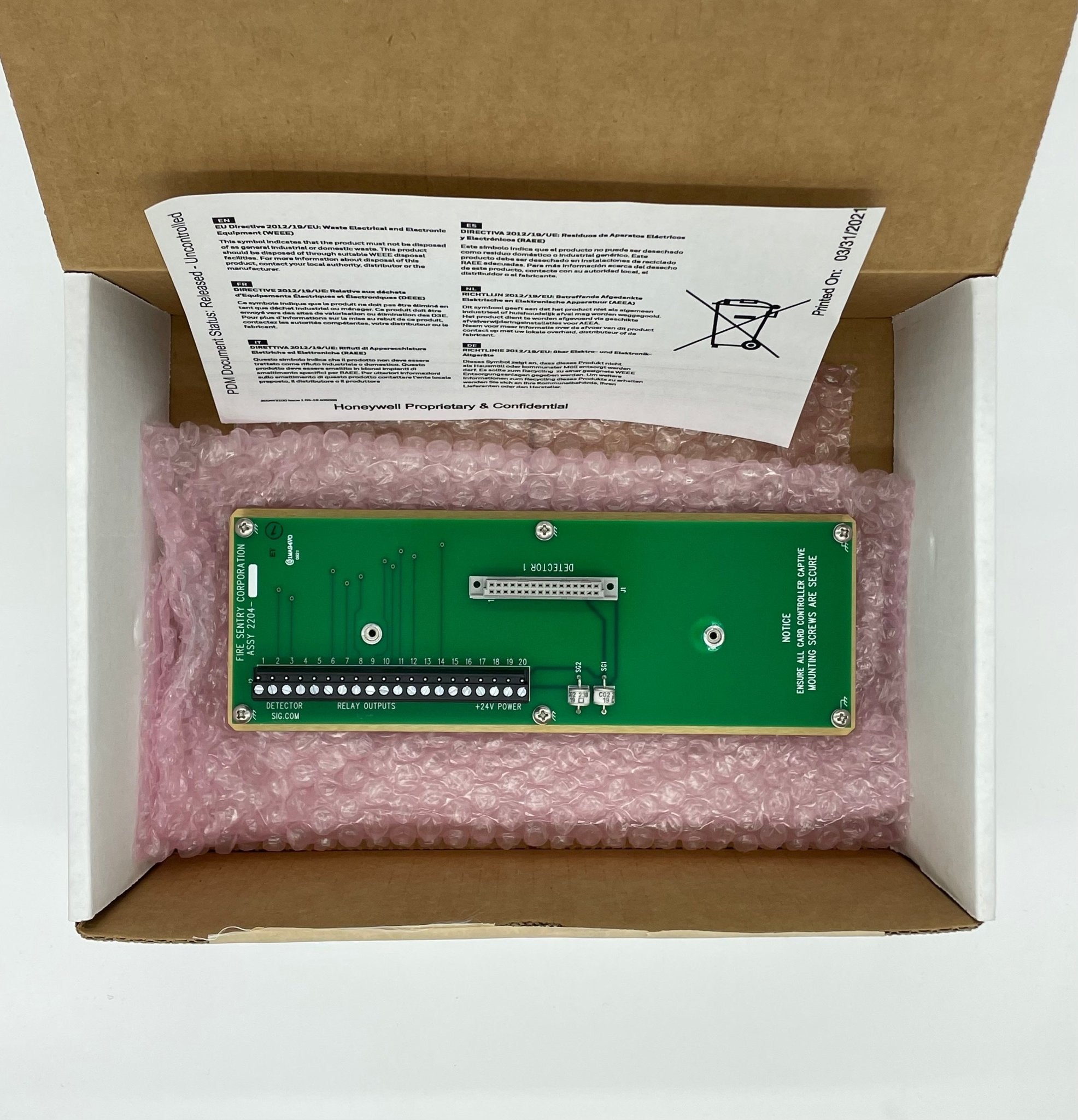 Honeywell BP-1 Backplane For 1 Card Controller - The Fire Alarm Supplier