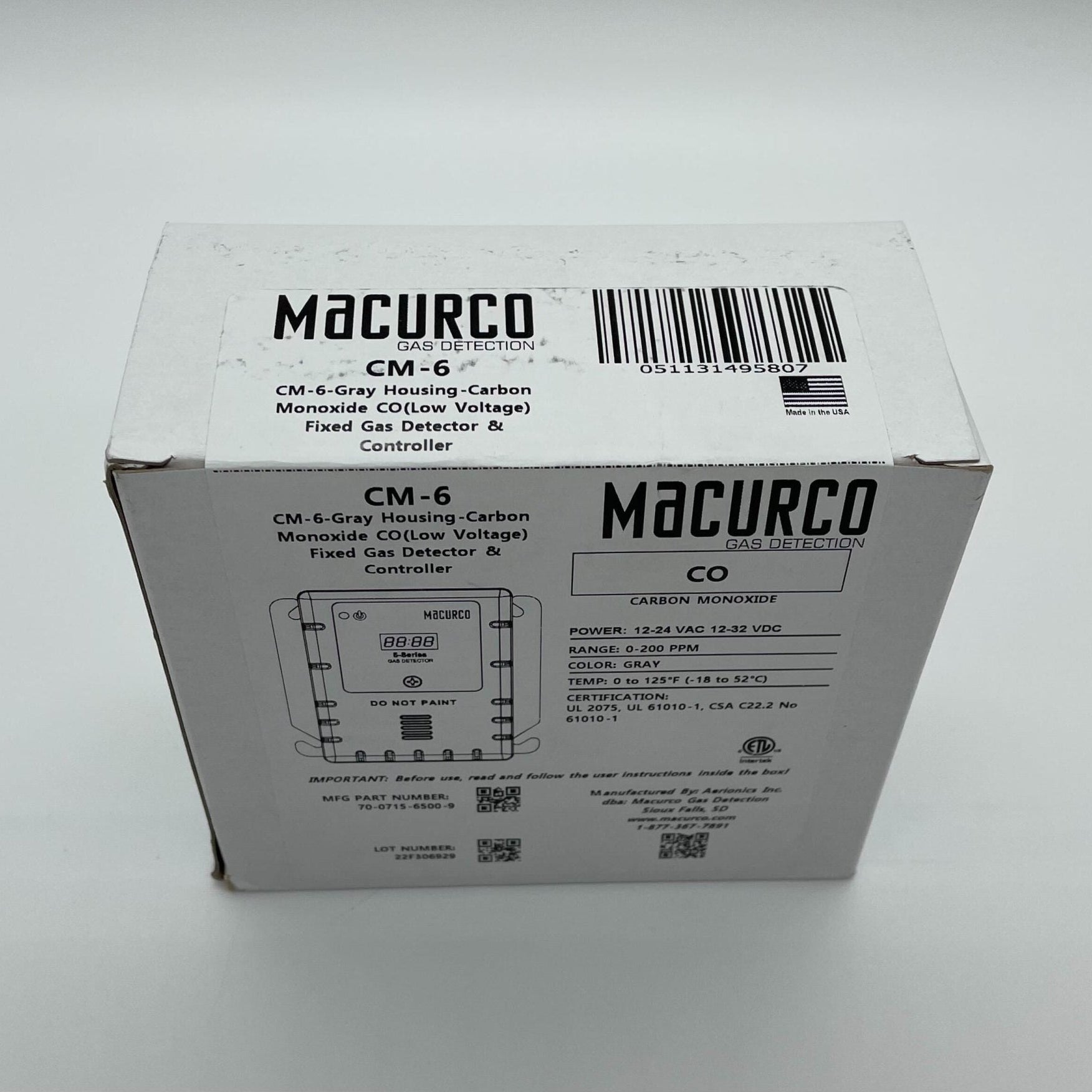 Macurco CM-6 Carbon Monoxide Gas Detector - The Fire Alarm Supplier