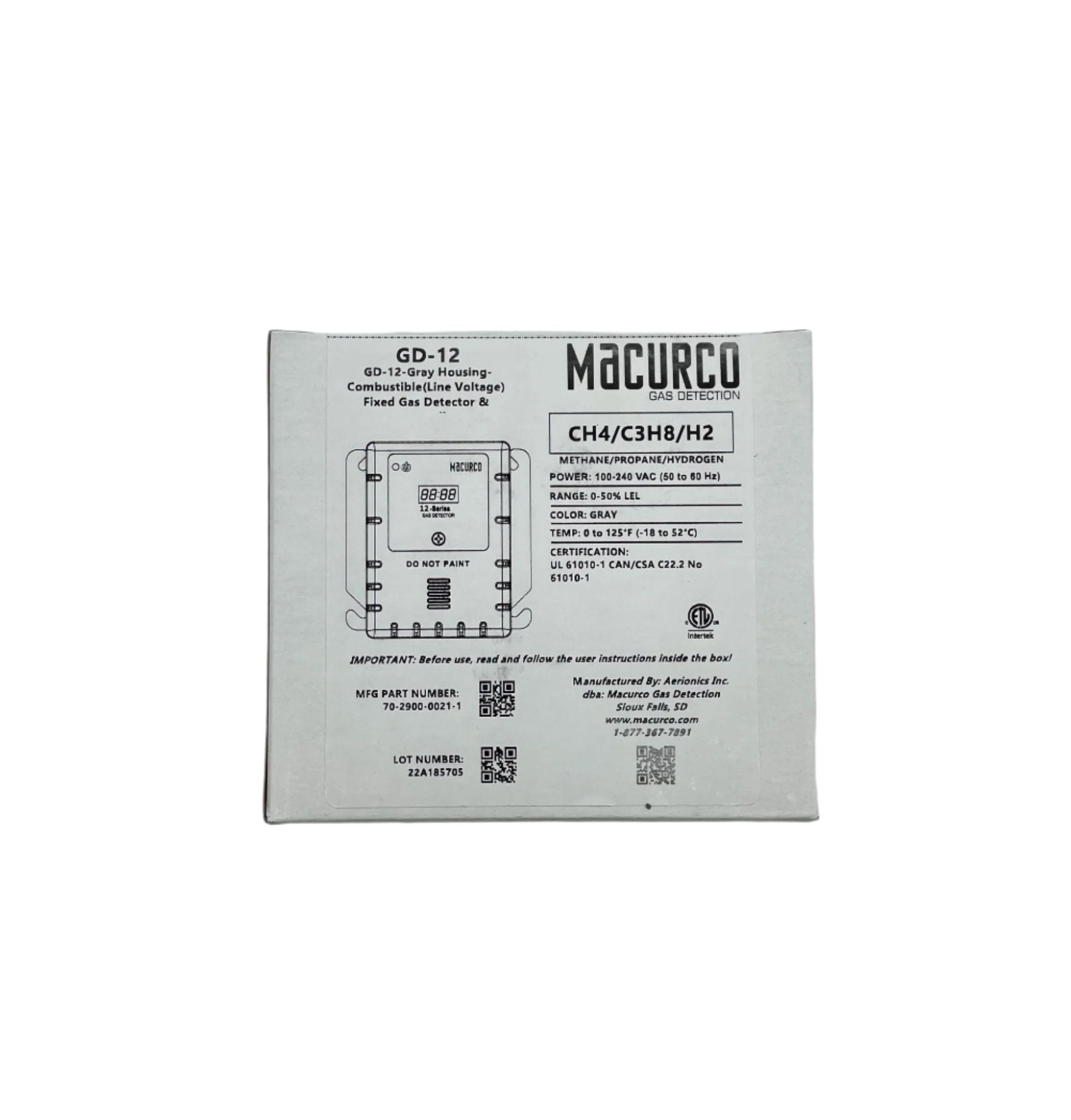 Macurco GD-12 - The Fire Alarm Supplier