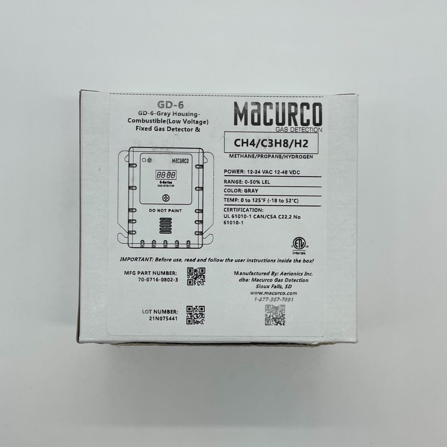 Macurco GD-6 - The Fire Alarm Supplier