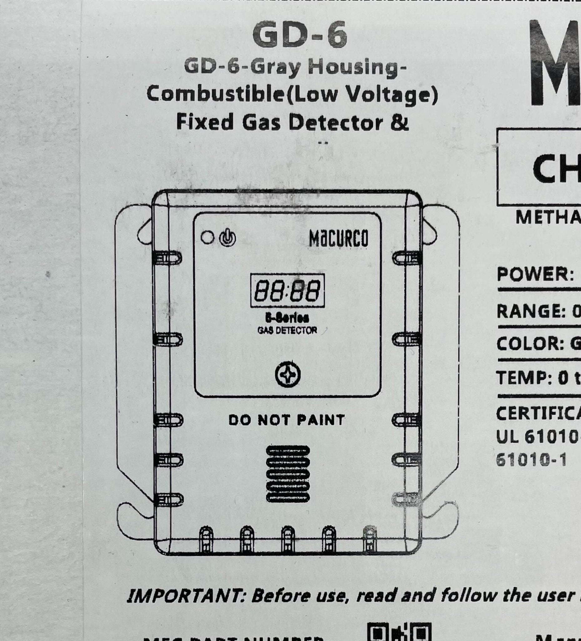 Macurco GD-6 - The Fire Alarm Supplier