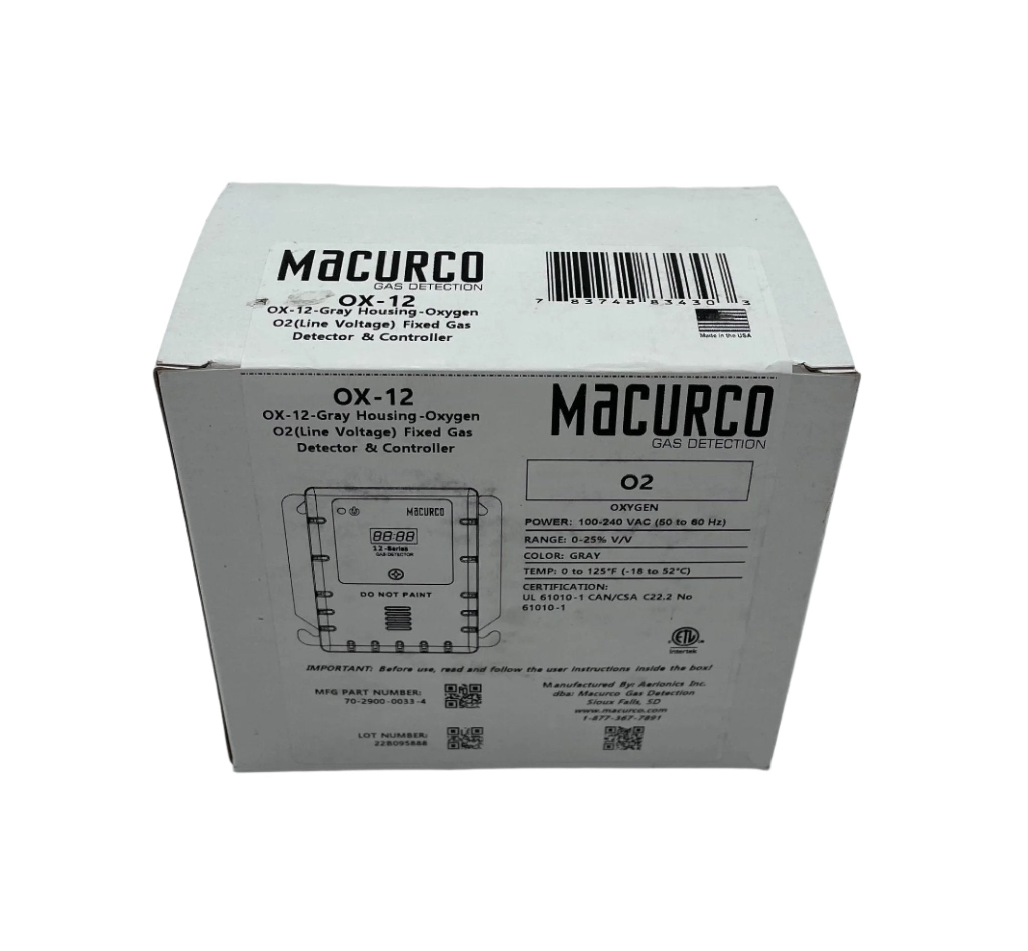 Macurco OX-12 - The Fire Alarm Supplier