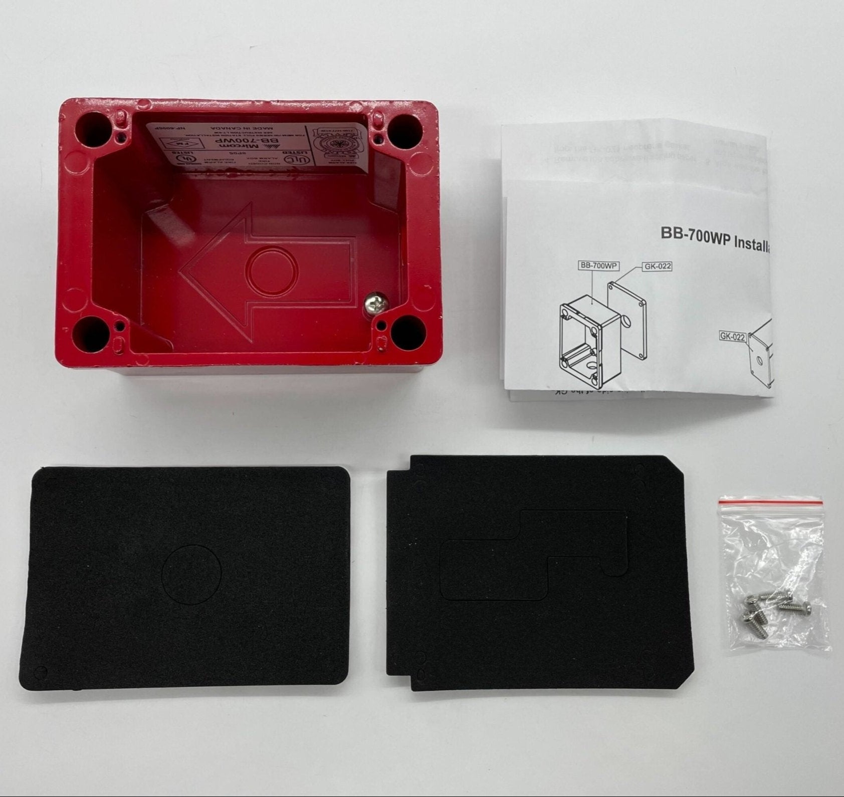 Mircom BB-700WP Weatherproof Surface Mount Backbox Red