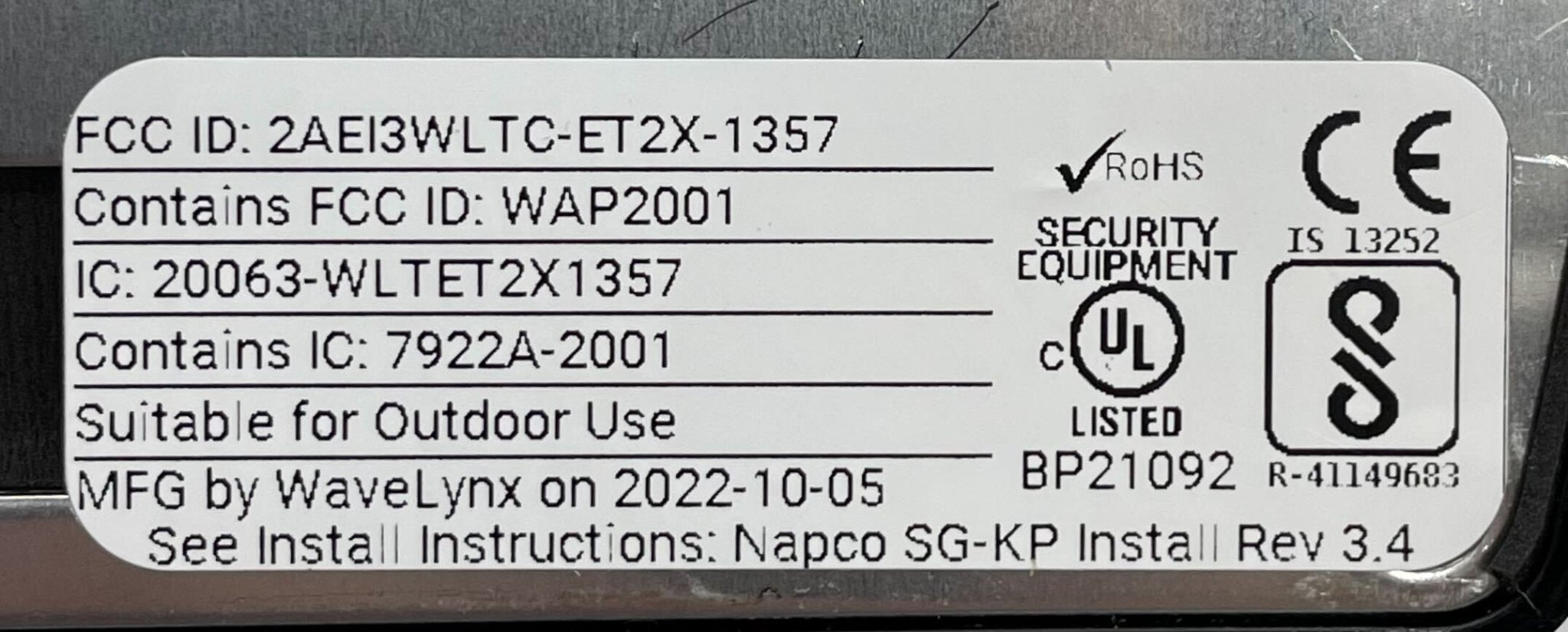 Napco NAE-ET20 - The Fire Alarm Supplier