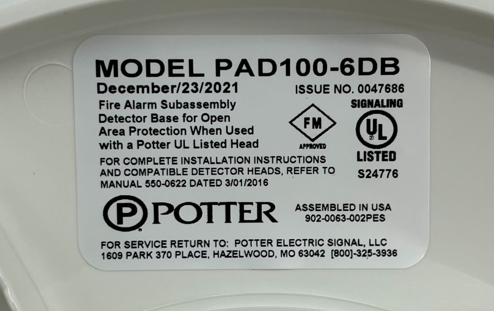 Potter PAD100-6B - The Fire Alarm Supplier