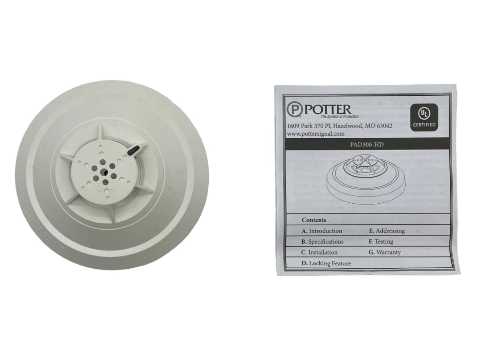 Potter PAD300-HD Analog Addressable ROR Fixed Temperature Heat Detector - The Fire Alarm Supplier