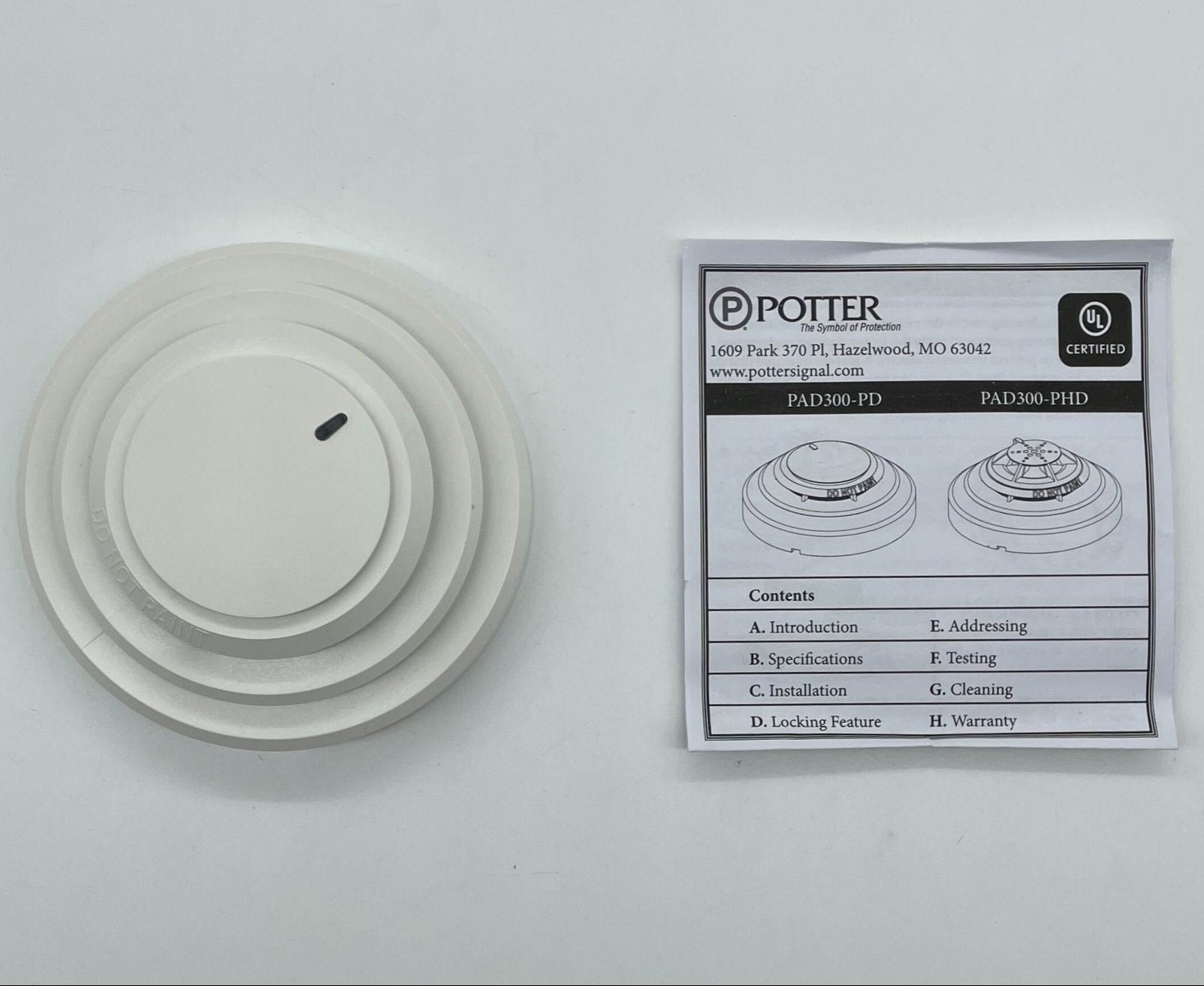 Potter PAD300-PD Photoelectric Smoke Detector - The Fire Alarm Supplier