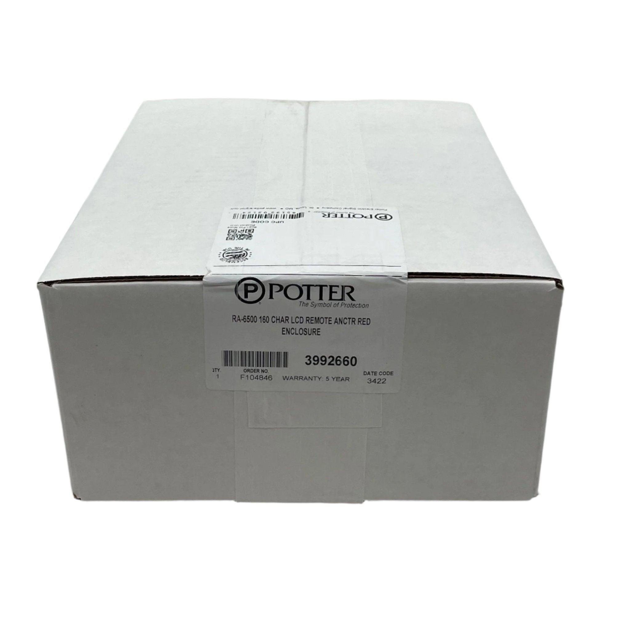 Potter RA-6500 160-character LCD remote annunciator with display and control buttons for fire alarm system monitoring