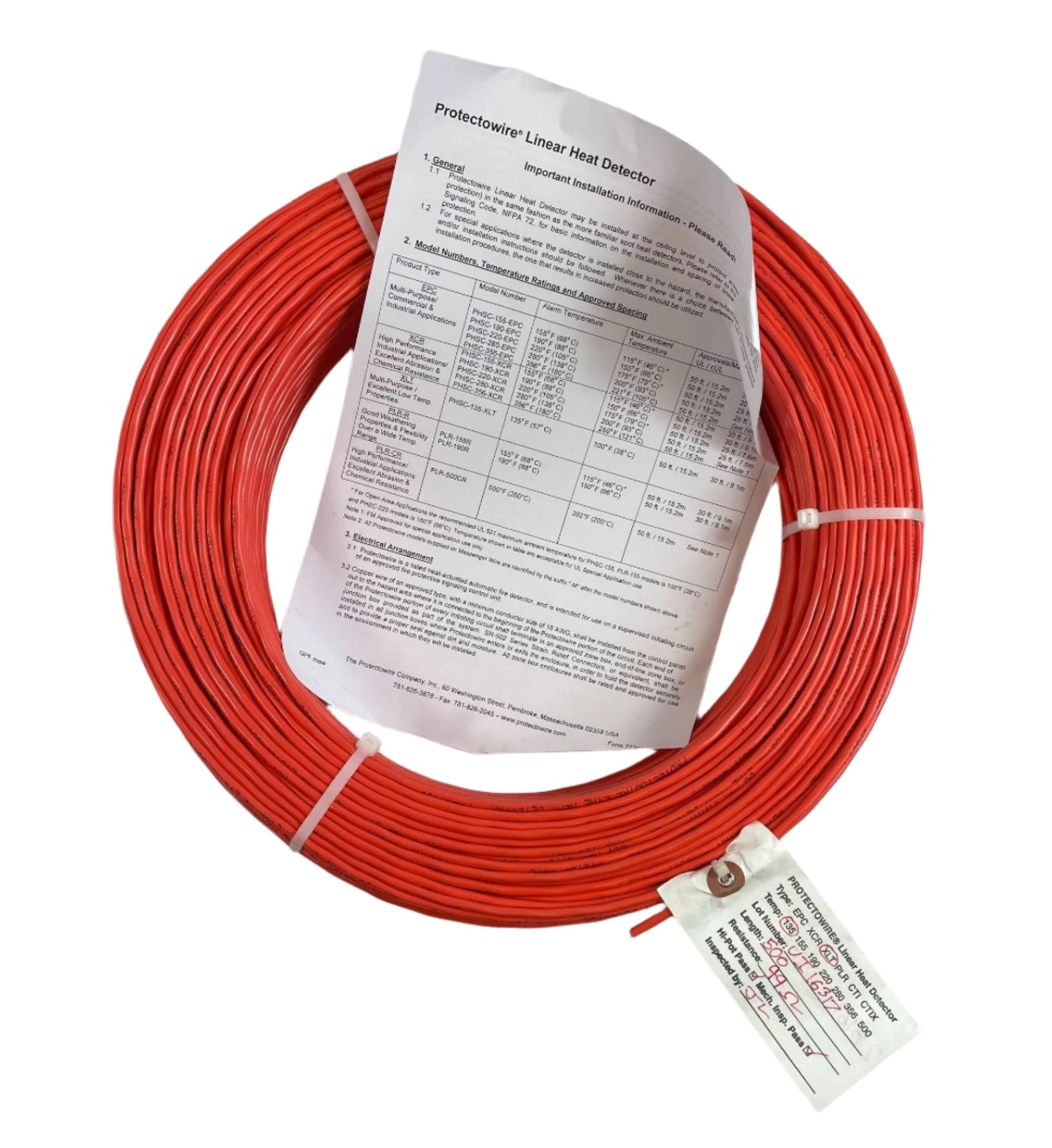 Protectowire PHSC-135-XLT Linear Heat Detector Cable (500 feet