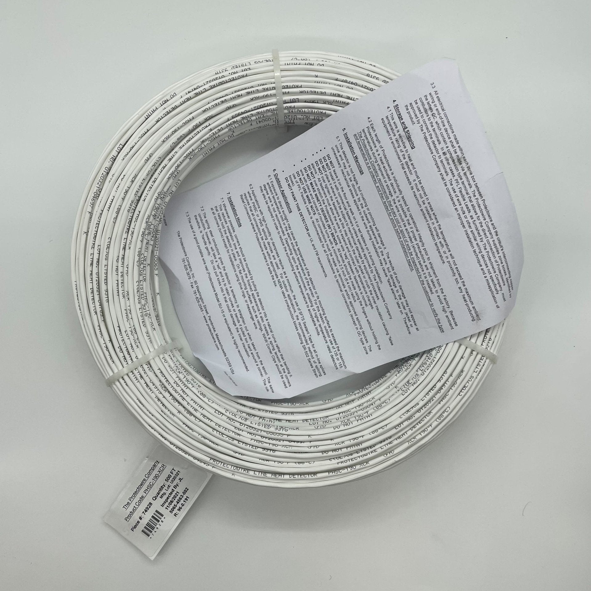 Protectowire PHSC-190-XCR Linear Heat Detector Cable (500 feet