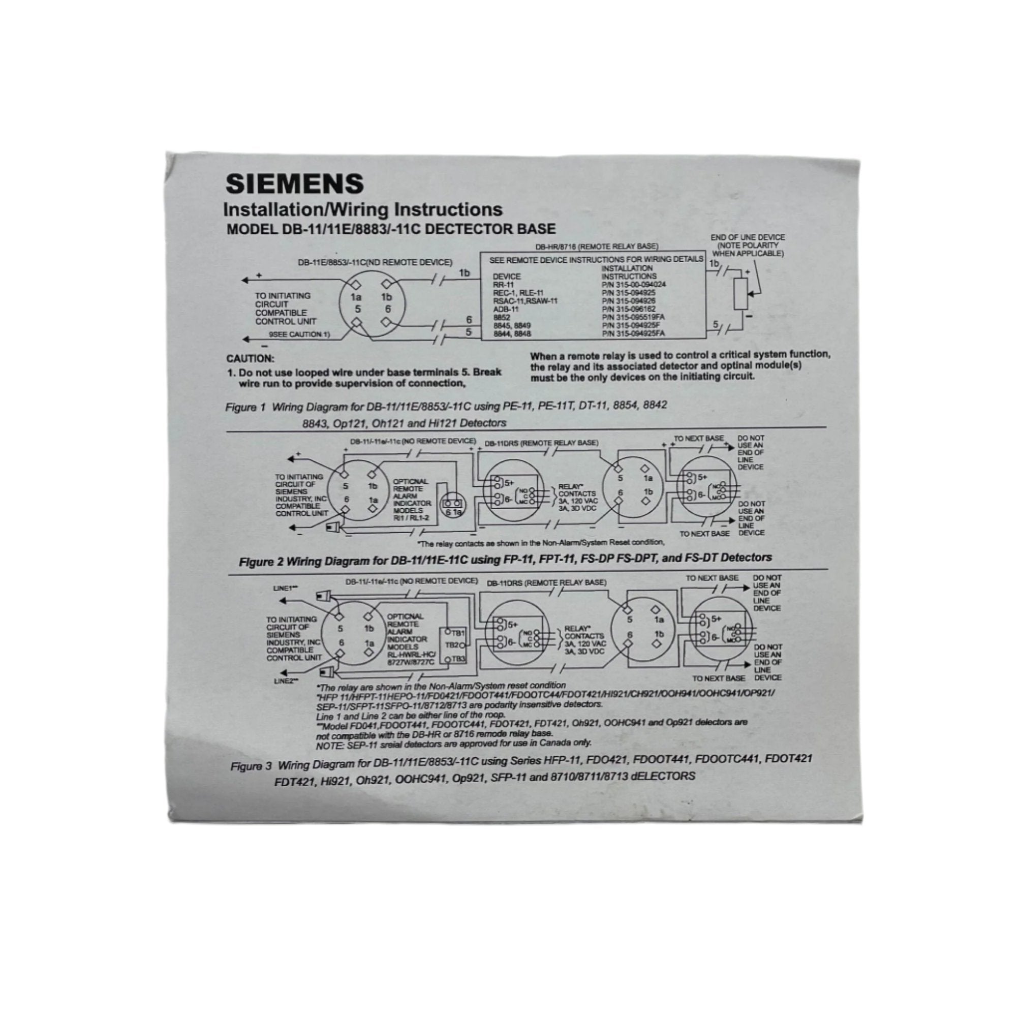 Siemens DB-11E - The Fire Alarm Supplier