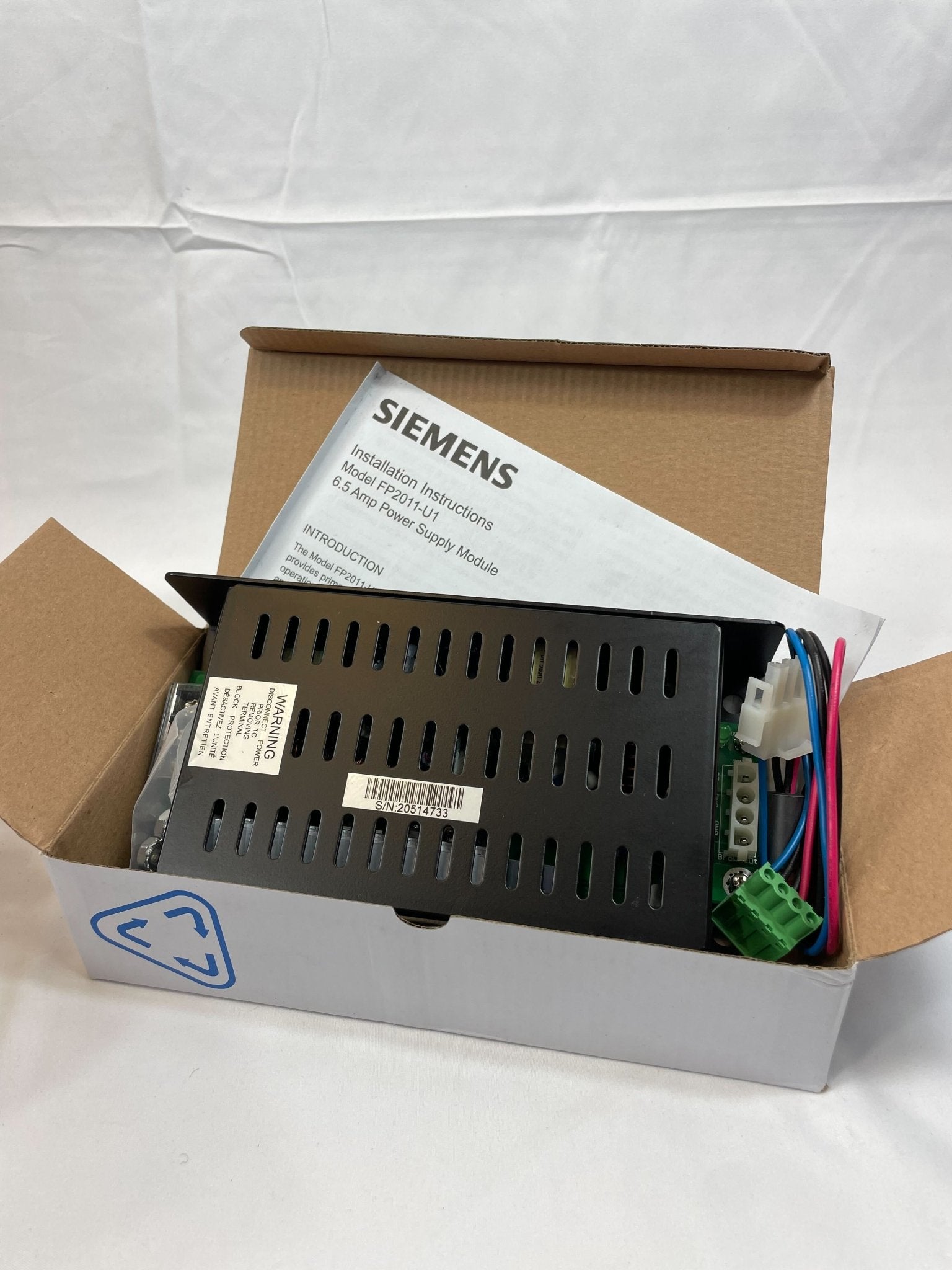 Siemens FC901-U3 50-point electronic fire alarm kit main board with 170W power supply, used in fire alarm systems.