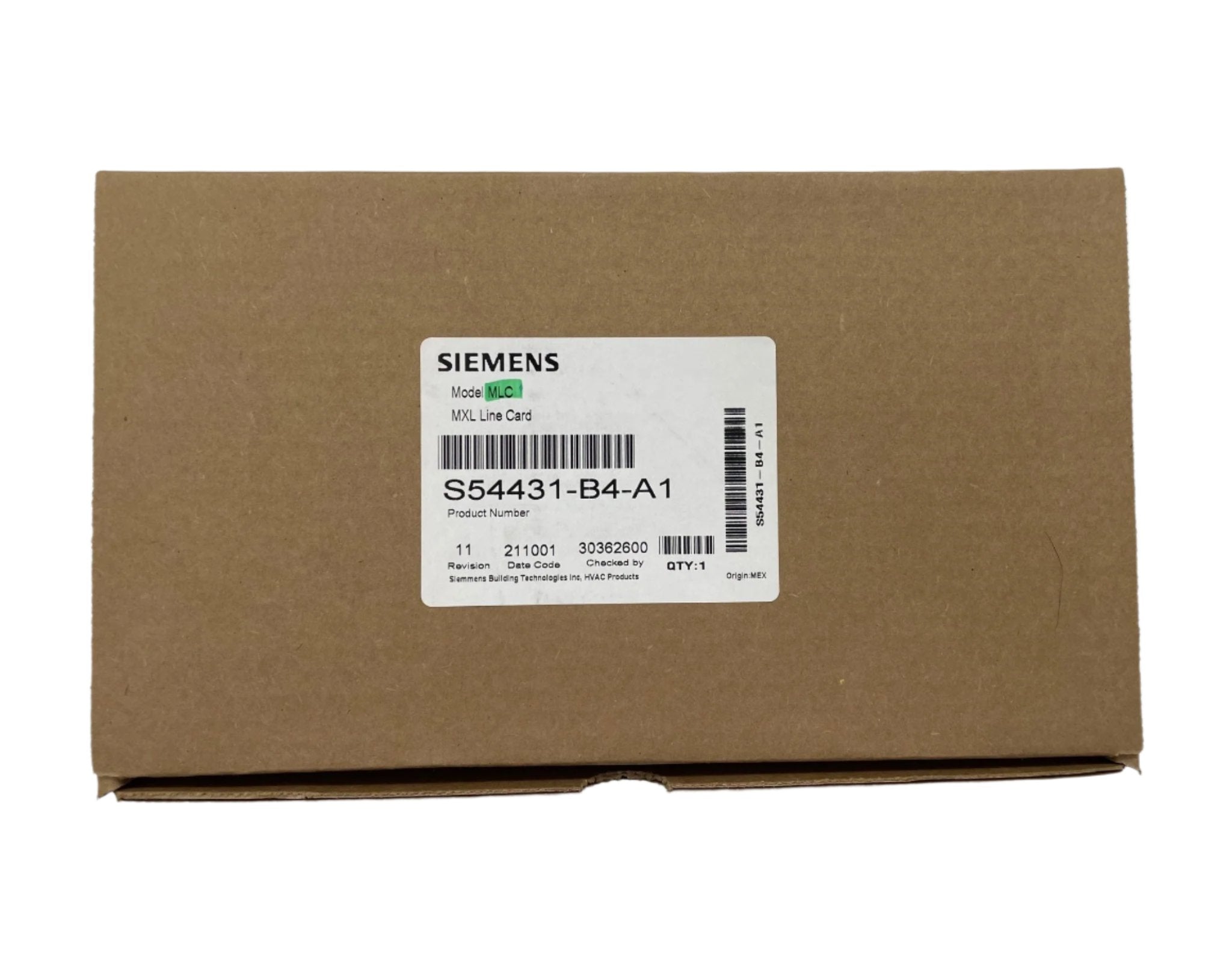 Siemens MLC S54431-B4-A1 line card for fire alarm system, MXL addressable device, with electronic components and connectors visible
