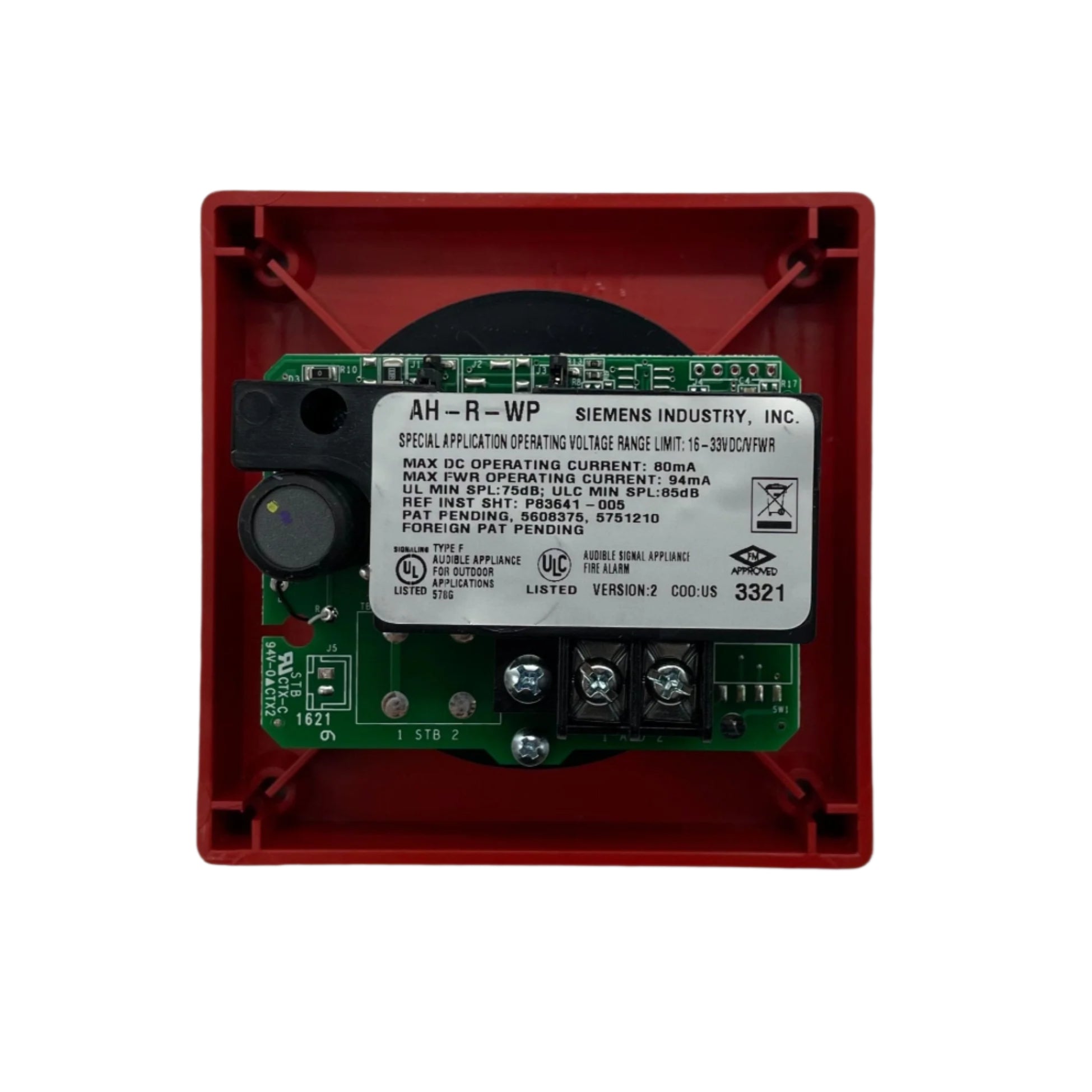 Siemens AH-R-WP (500-636005) Horn Red Weatherproof - The Fire