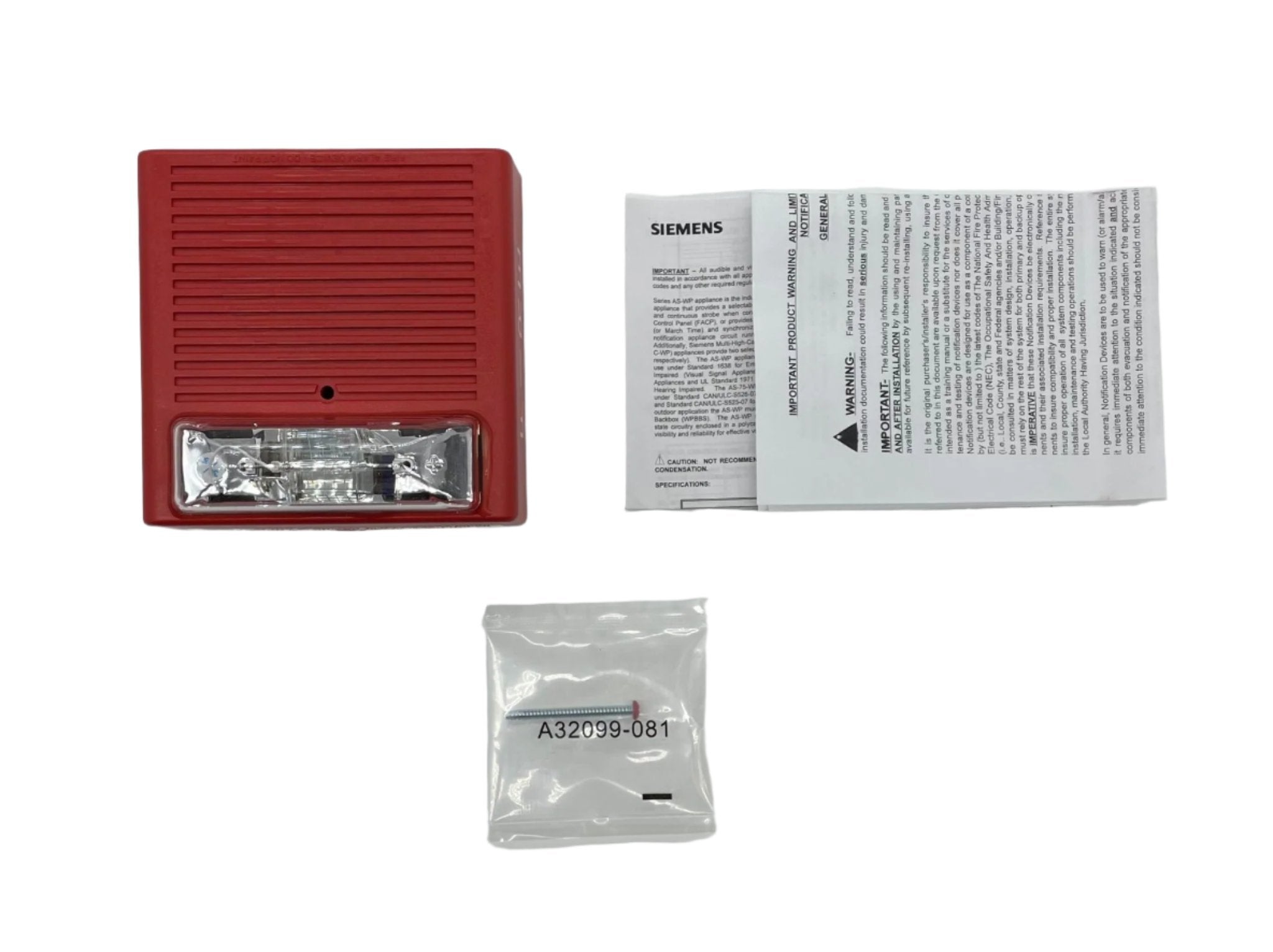 Siemens AS-75-R-WP (500-636016) Horn - The Fire Alarm Supplier