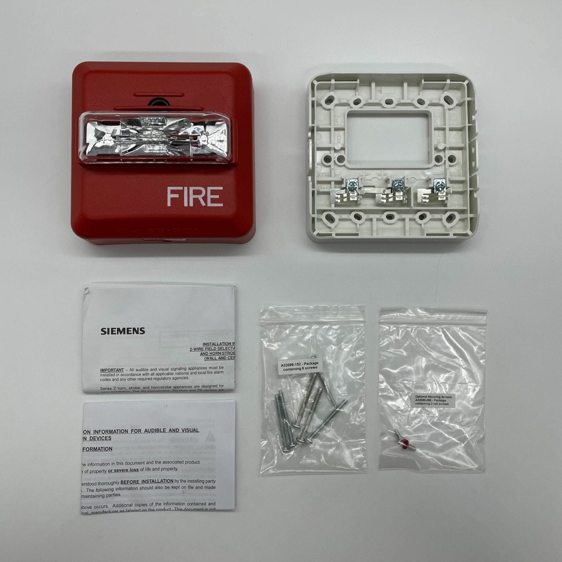 Siemens ZH-MC-R Multi Candela Horn Strobe For Wall Mounting - The Fire Alarm Supplier