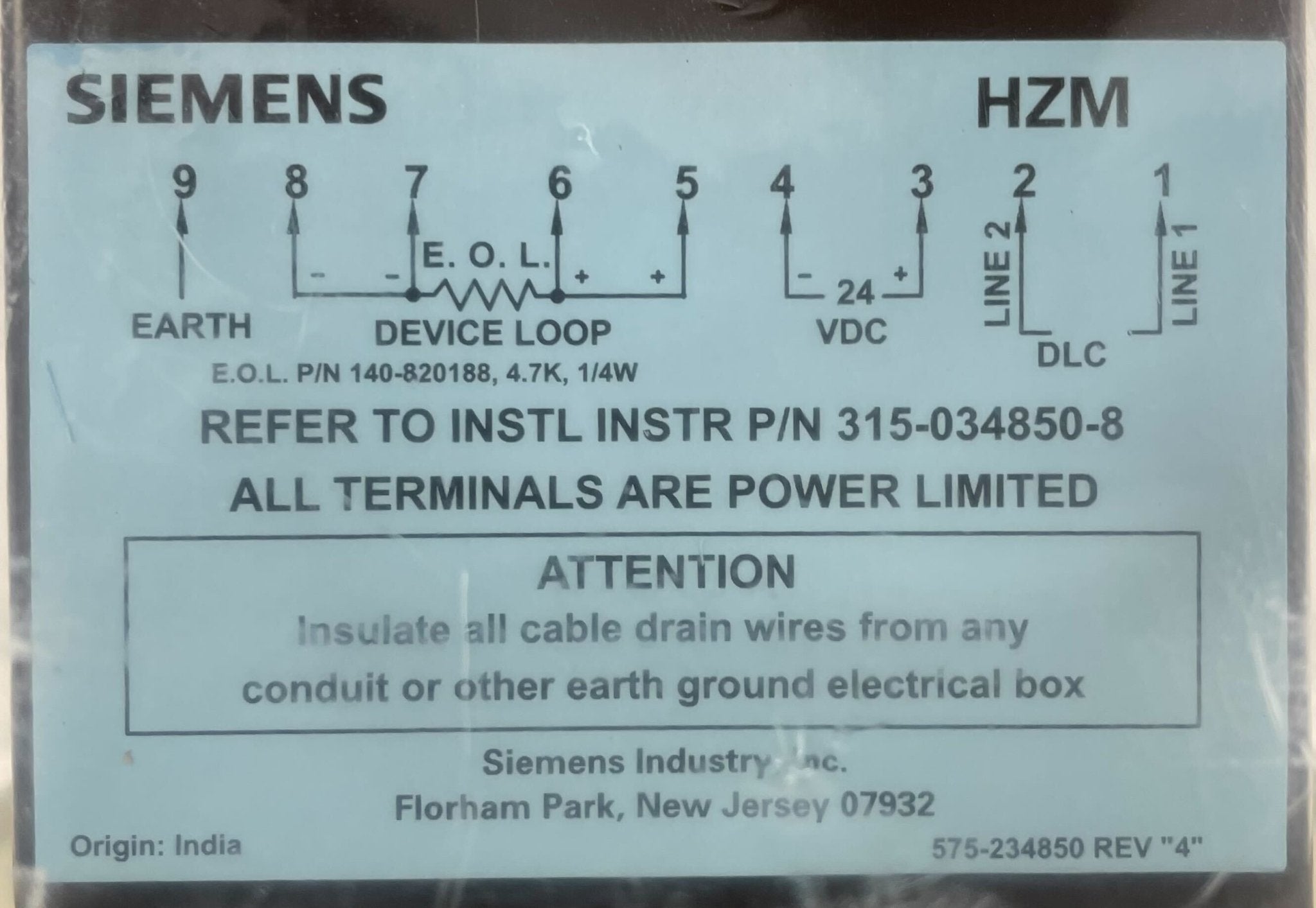 Siemens HZM (500-034850) Conventional Zone Module - The Fire Alarm