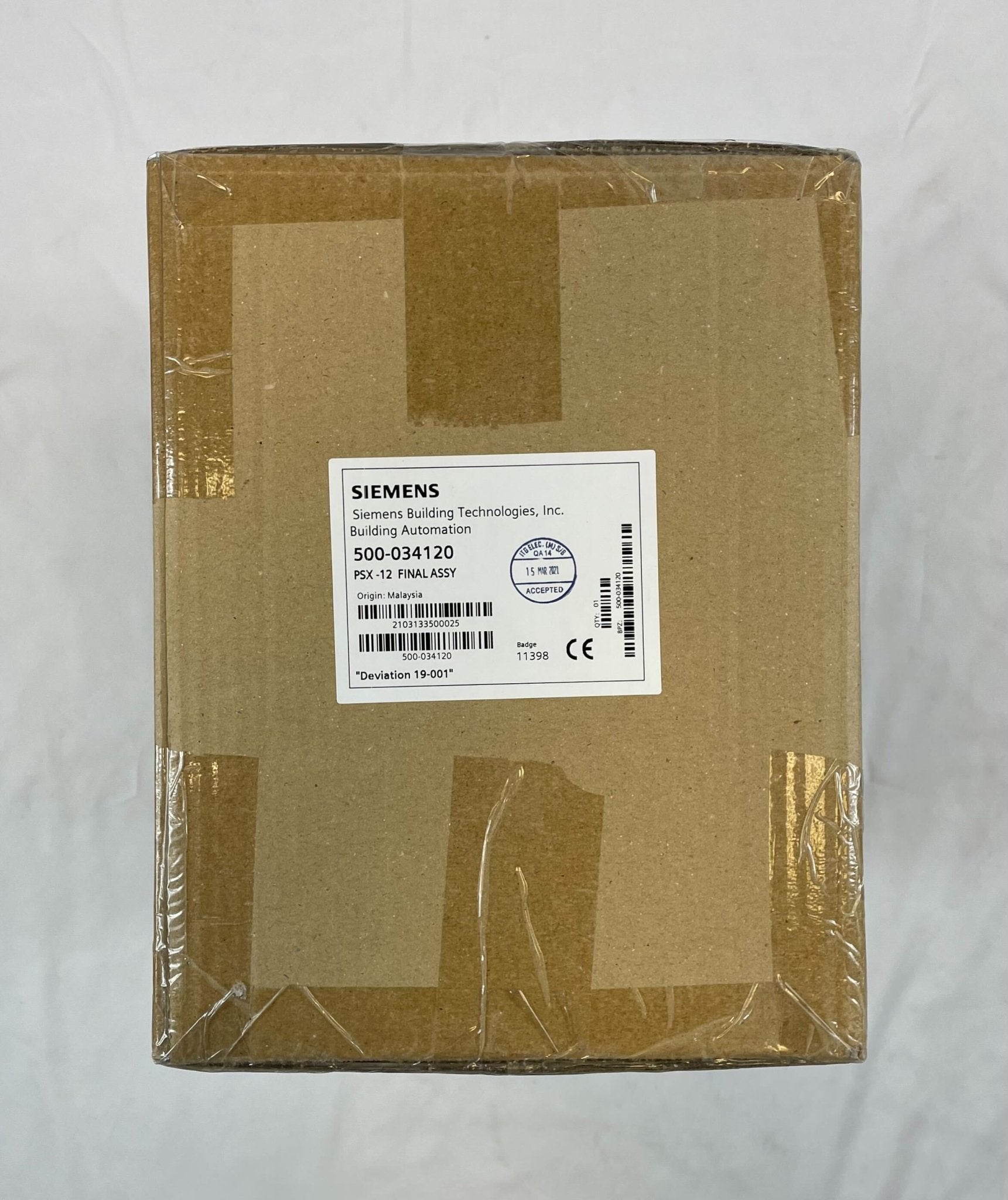 Siemens PSX-12 12A power supply extender, compact electronic device for extending power supply connections, black rectangular unit.