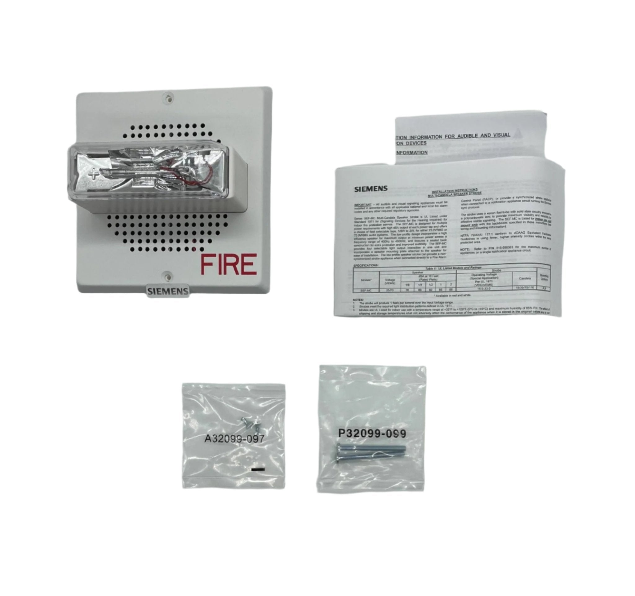 Siemens SEF-MC-W Speaker Strobe - The Fire Alarm Supplier