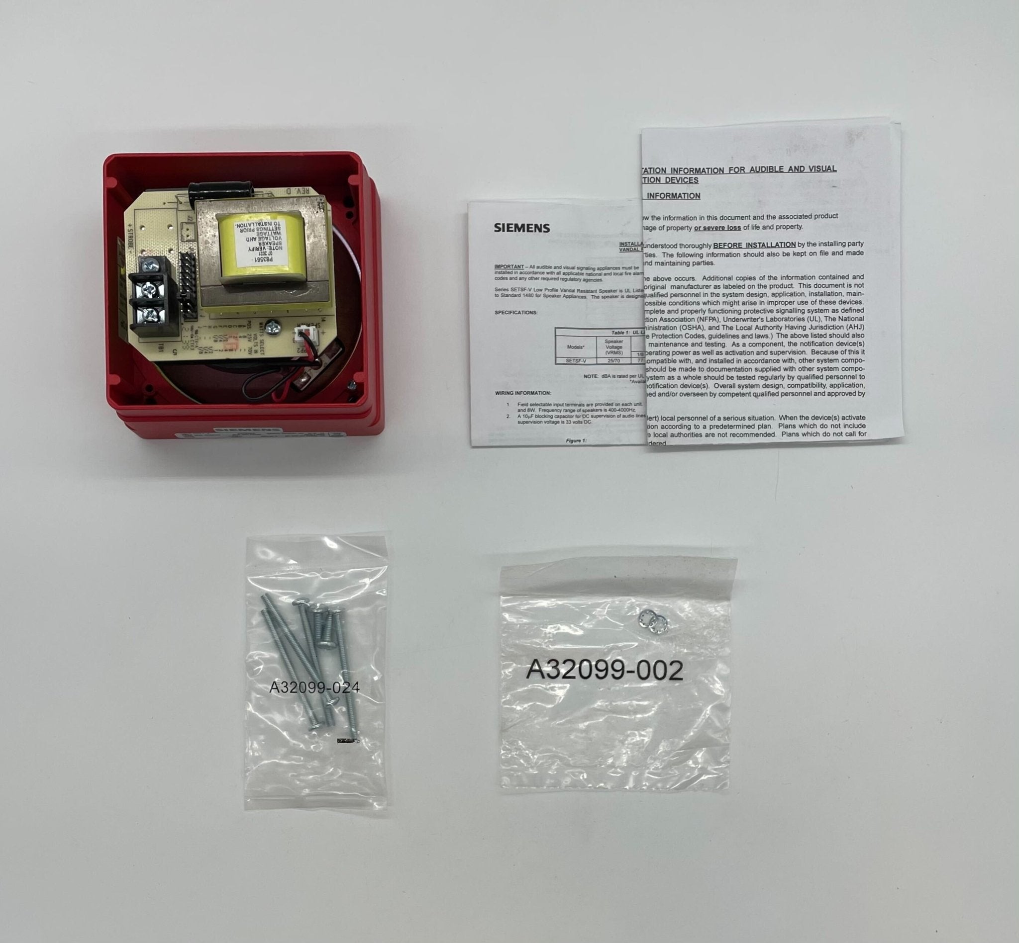 Siemens SETSF-VR - The Fire Alarm Supplier