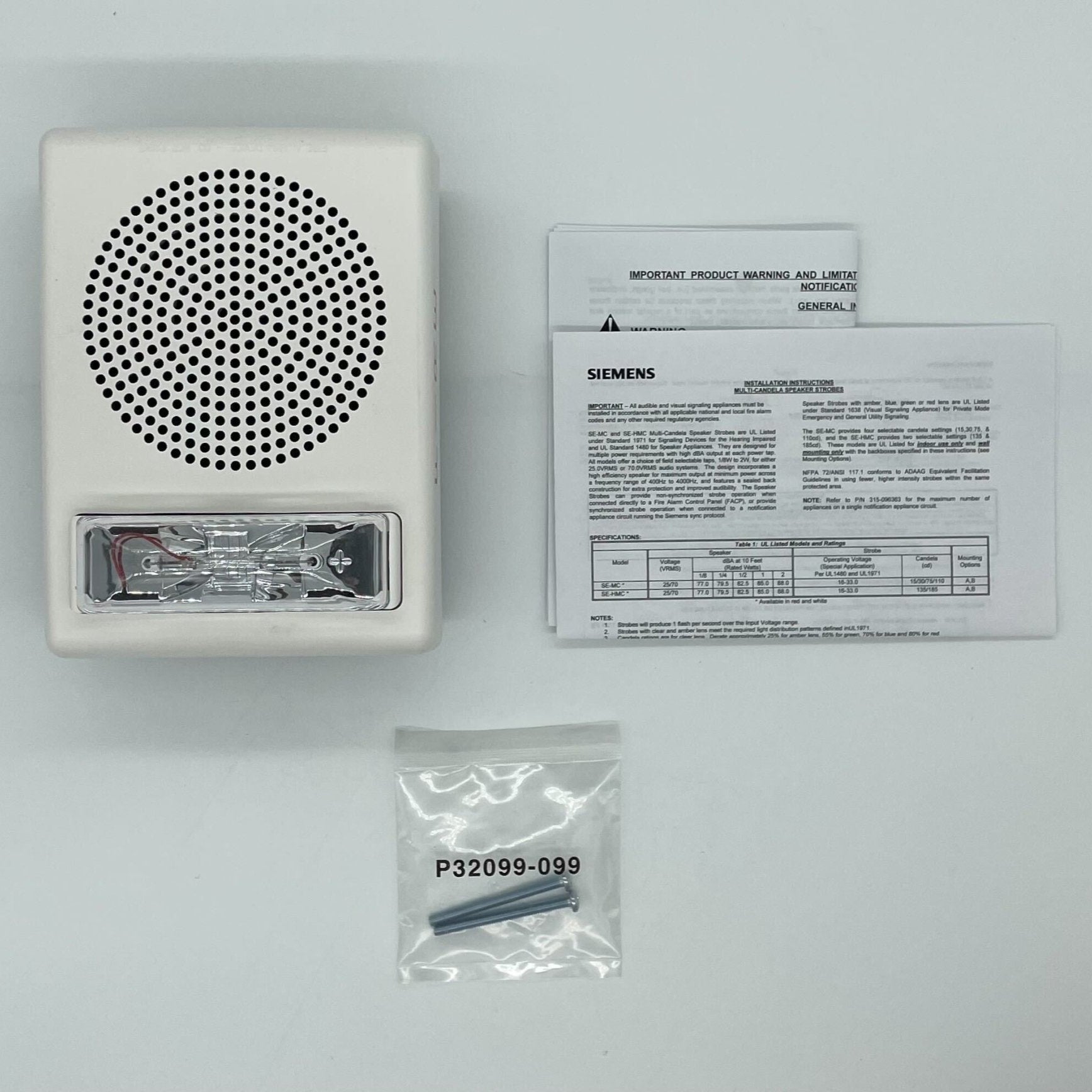 Siemens SE-MC-W Multi-Candela Speaker Strobe - The Fire Alarm Supplier
