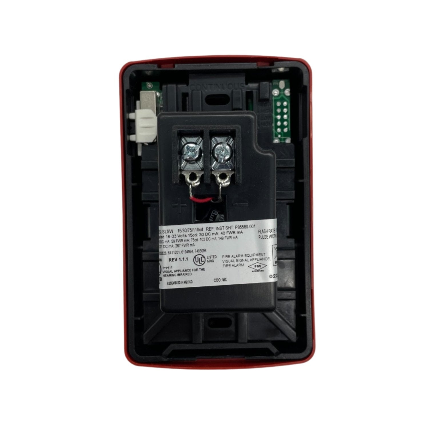 Siemens SLSWR-F red fire strobe wall light, safety signaling device with bright flashing light for emergency alerts