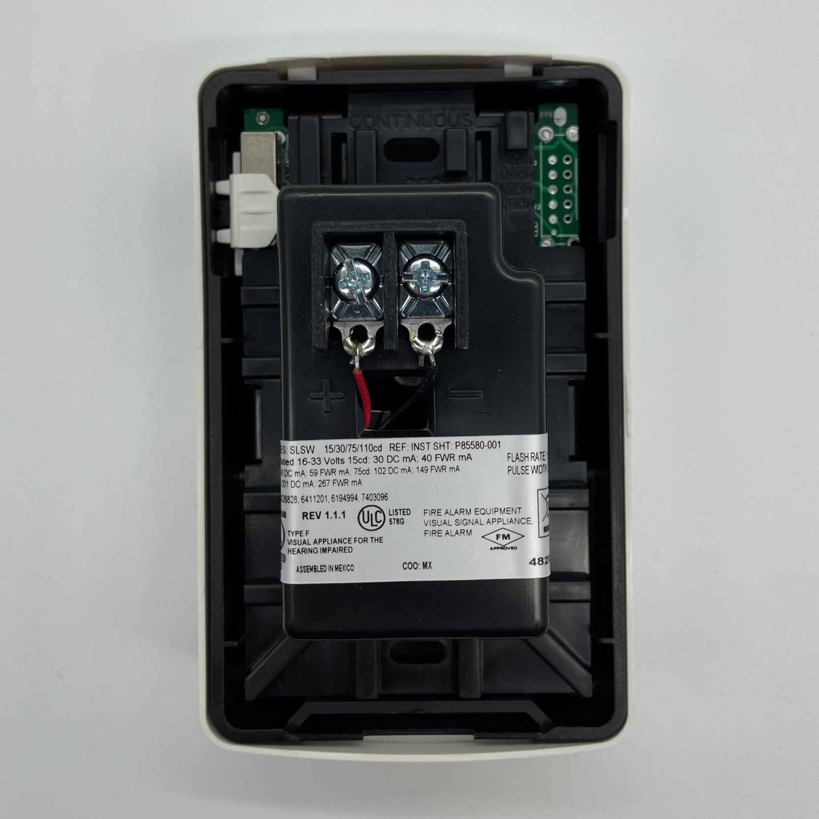 Siemens SLSWW-F strobe light with clear lens and mounting bracket, designed for industrial signaling and safety applications.