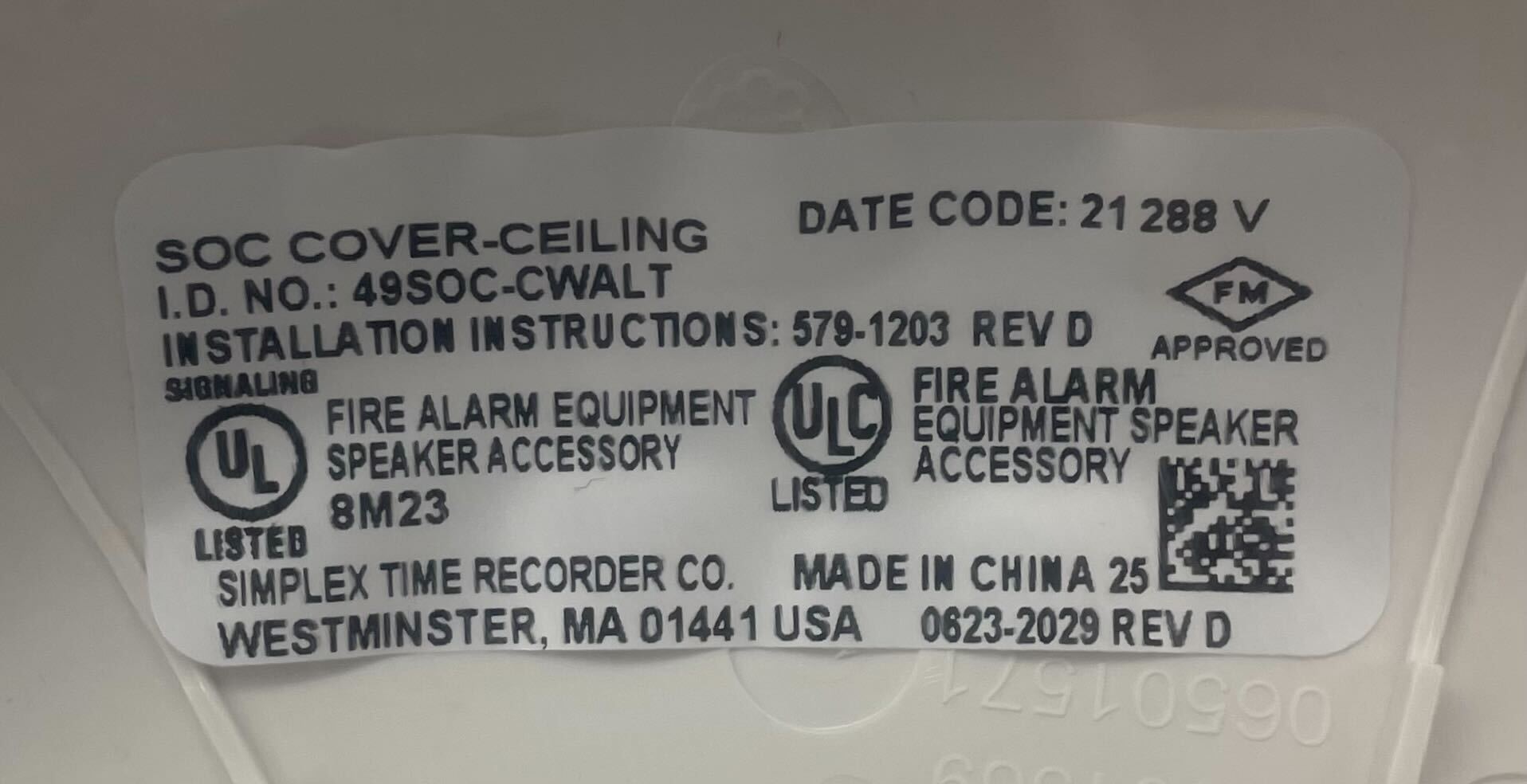 Simplex 49SOC-CWALT - The Fire Alarm Supplier