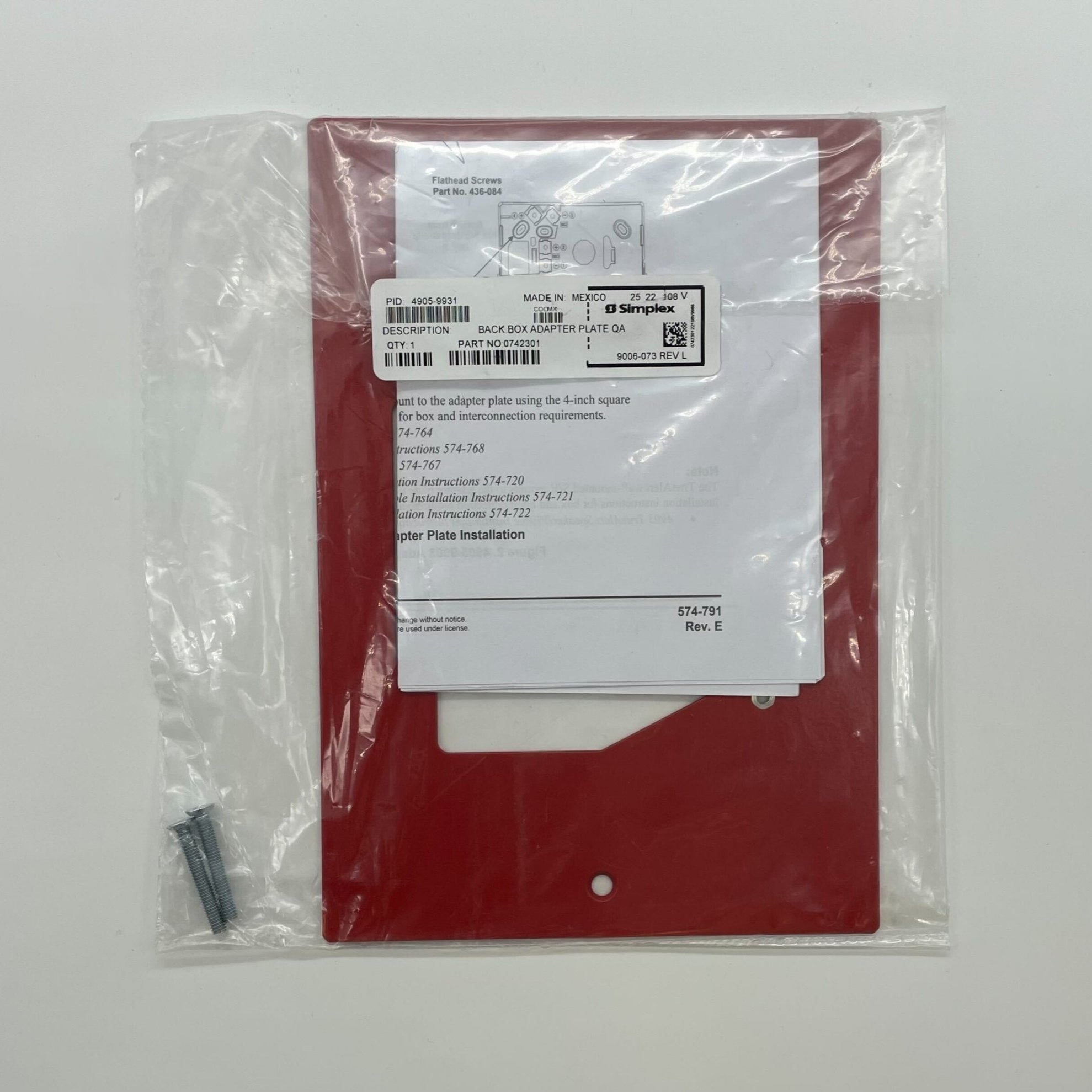 Simplex 4905-9931 Adapter Plate