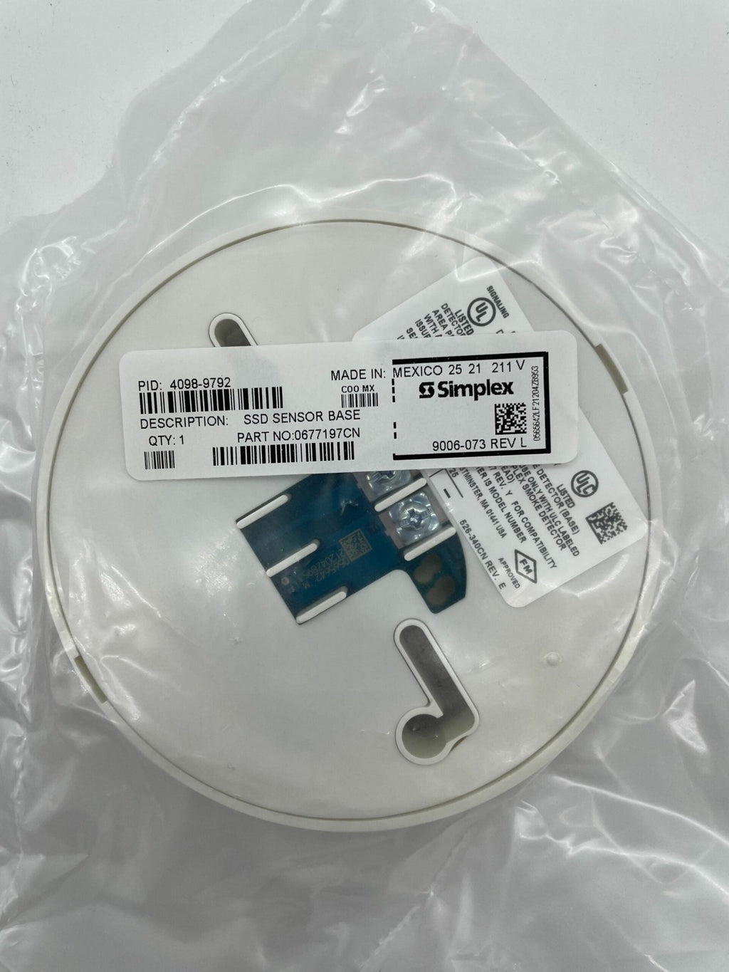 Simplex Visible Device Simplex 4098-9792 Standard Sensor Base, White