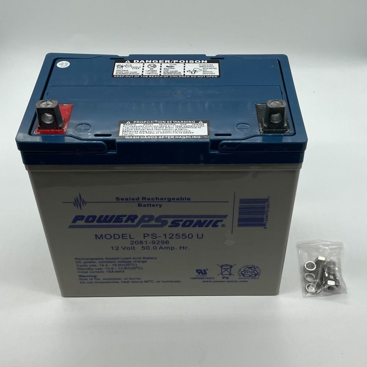Simplex 2081-9296 PS-12550 U 12V 50Ah battery, a rechargeable car or equipment battery from Simplex.