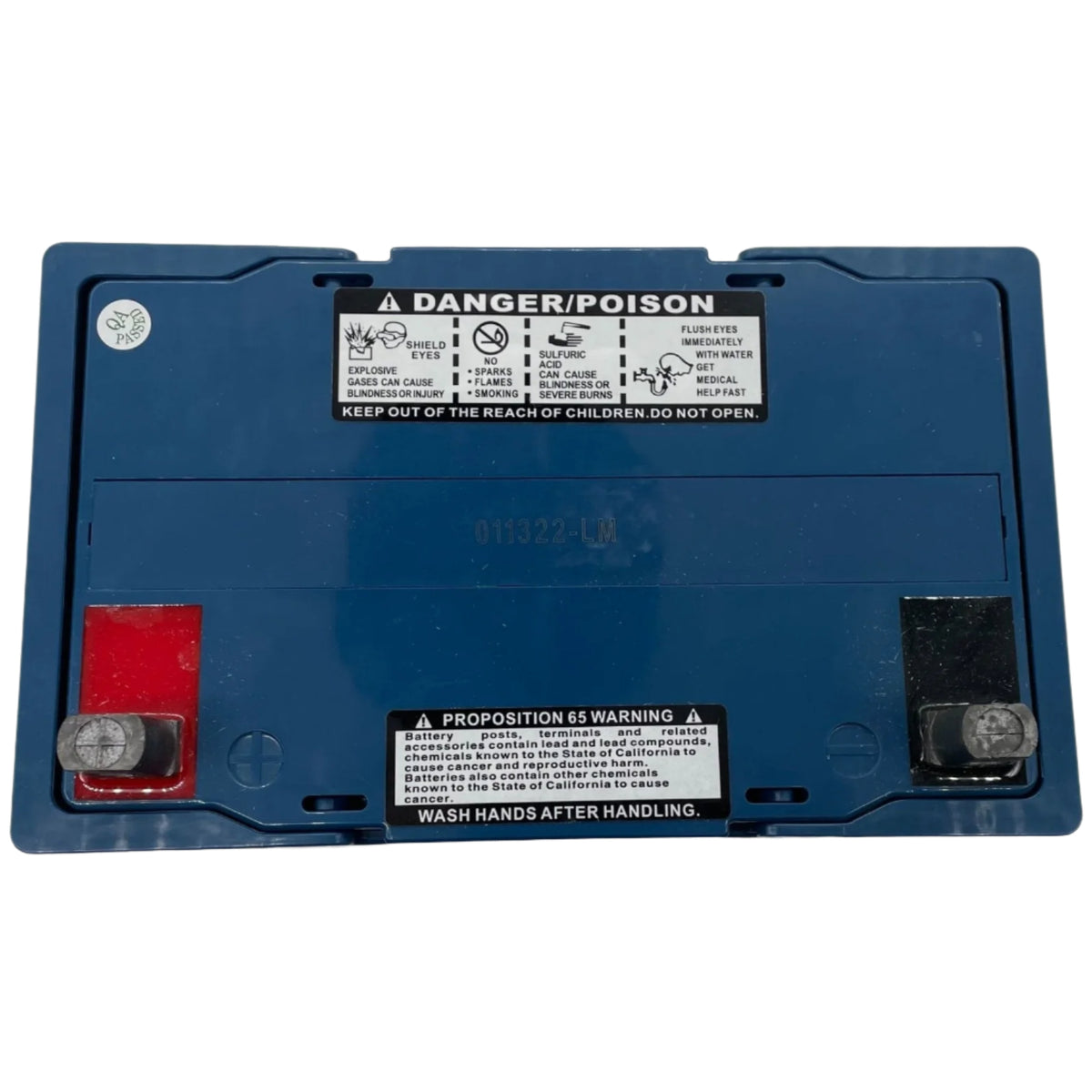 Simplex 2081-9296 (PS-12550 U) 12V 50Ah battery, compact and reliable power source, with visible terminals and battery casing.