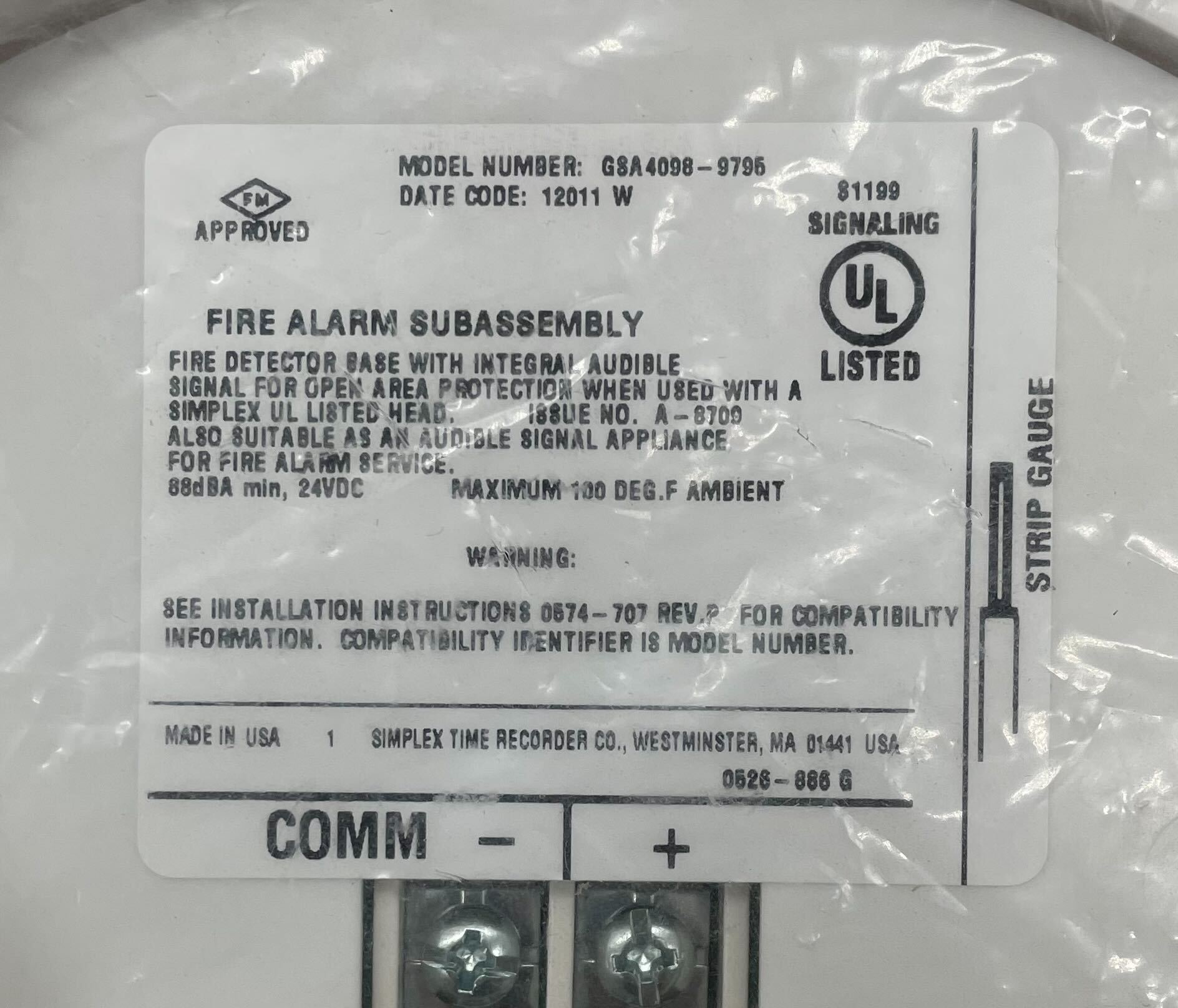 Simplex GSA4098-9795 - The Fire Alarm Supplier