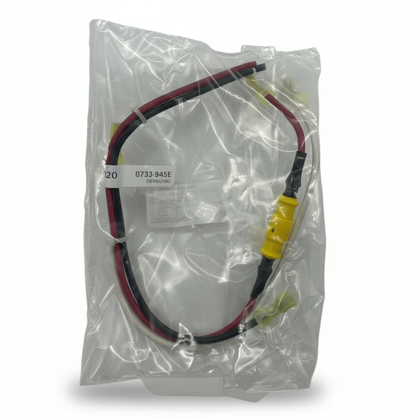 Simplex 733-945 Battery Harness Kit showing black electrical wires and connectors for secure battery connections